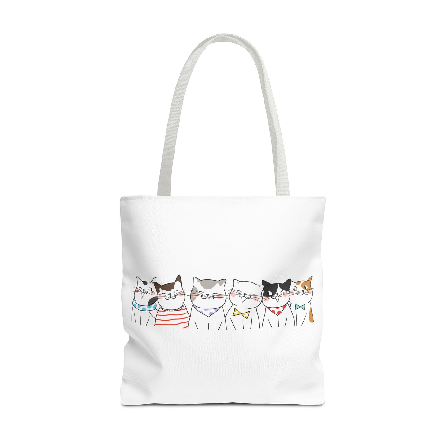 Cat-Themed Tote Bag – Cute Floral Cat Bag, Kawaii Gift for Cat Lovers, Eco-Friendly Canvas Shopping Bag