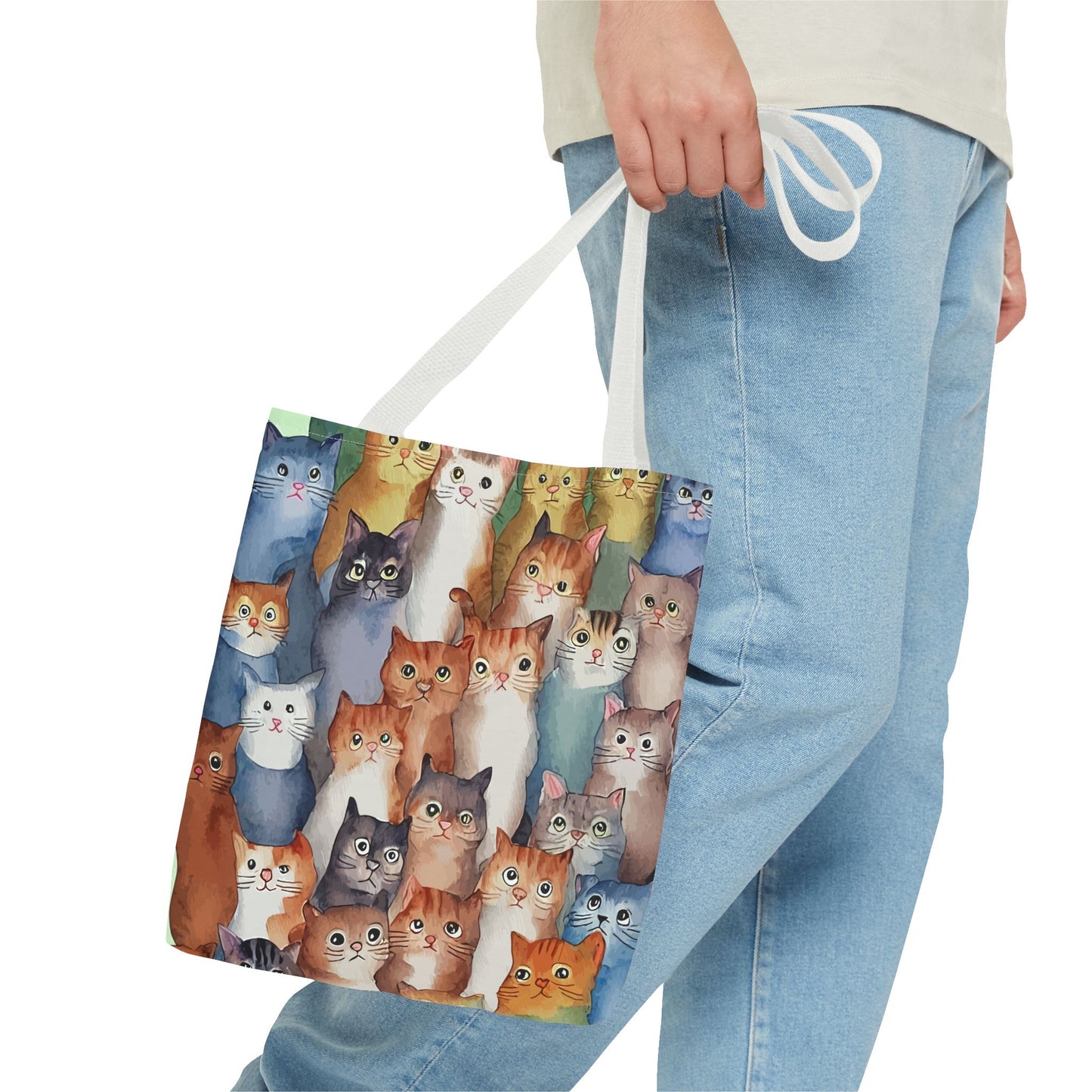 Cat Lovers Tote Bag – All-Over Print with Cute Cat Art, Unique Pet Lover Gift, Stylish Eco-Friendly Shopping Bag