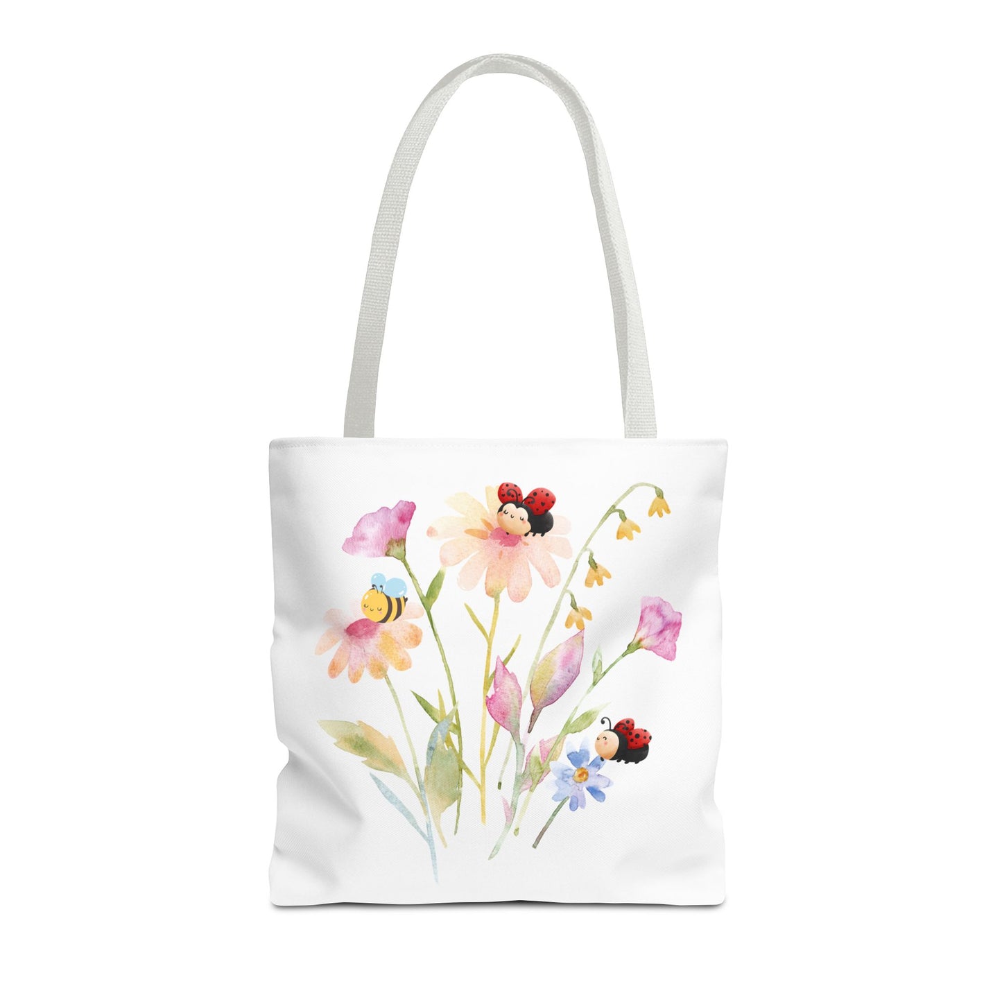 Floral Tote Bag with Bees – Eco-Friendly Reusable Grocery Gift