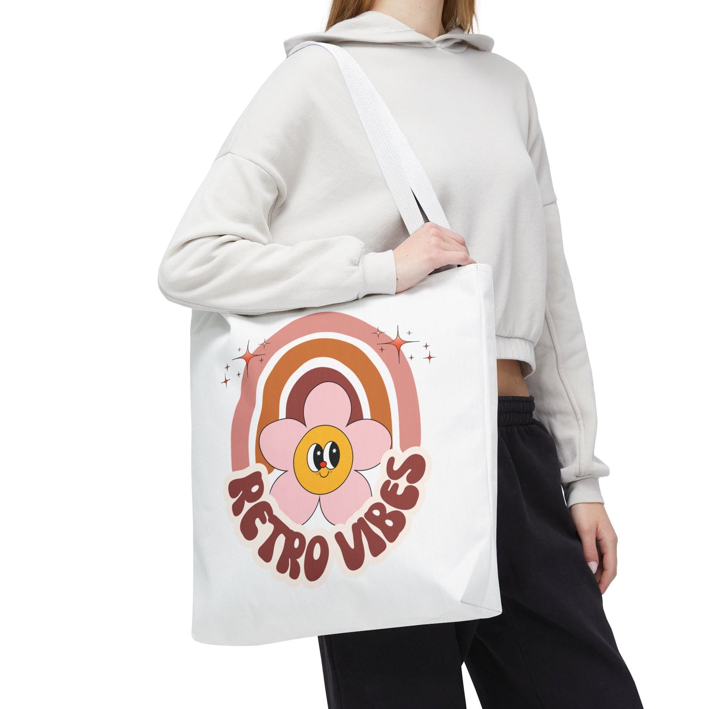 Retro Vibes Tote Bag – Boho Floral Summer Accessory