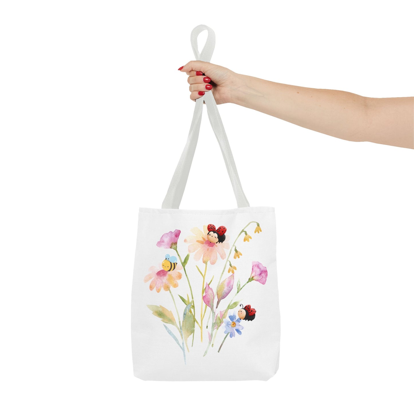 Floral Tote Bag with Bees – Eco-Friendly Reusable Grocery Gift