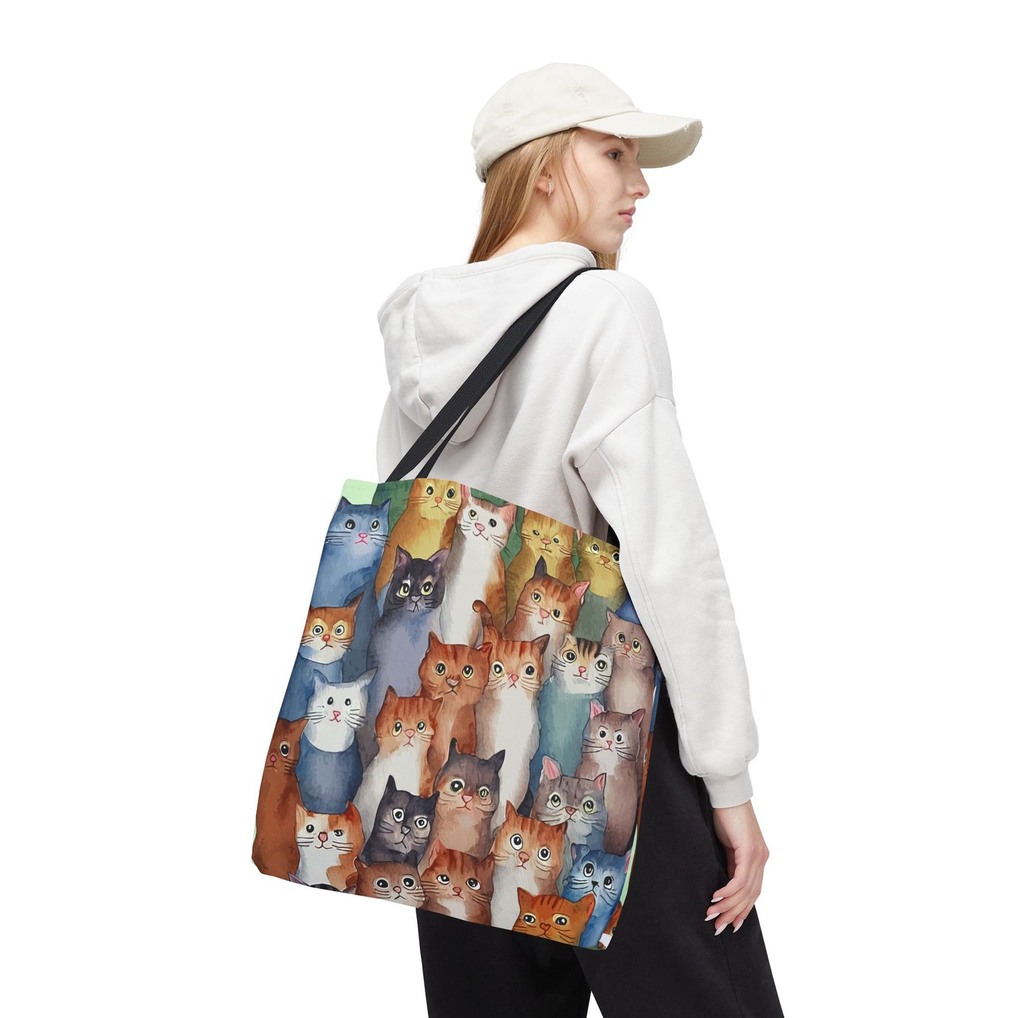 Cat Lovers Tote Bag – All-Over Print with Cute Cat Art, Unique Pet Lover Gift, Stylish Eco-Friendly Shopping Bag