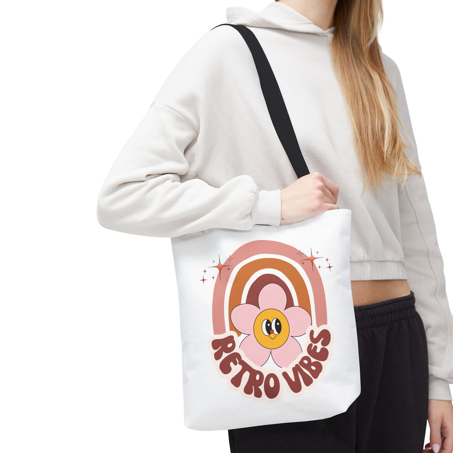 Retro Vibes Tote Bag – Boho Floral Summer Accessory