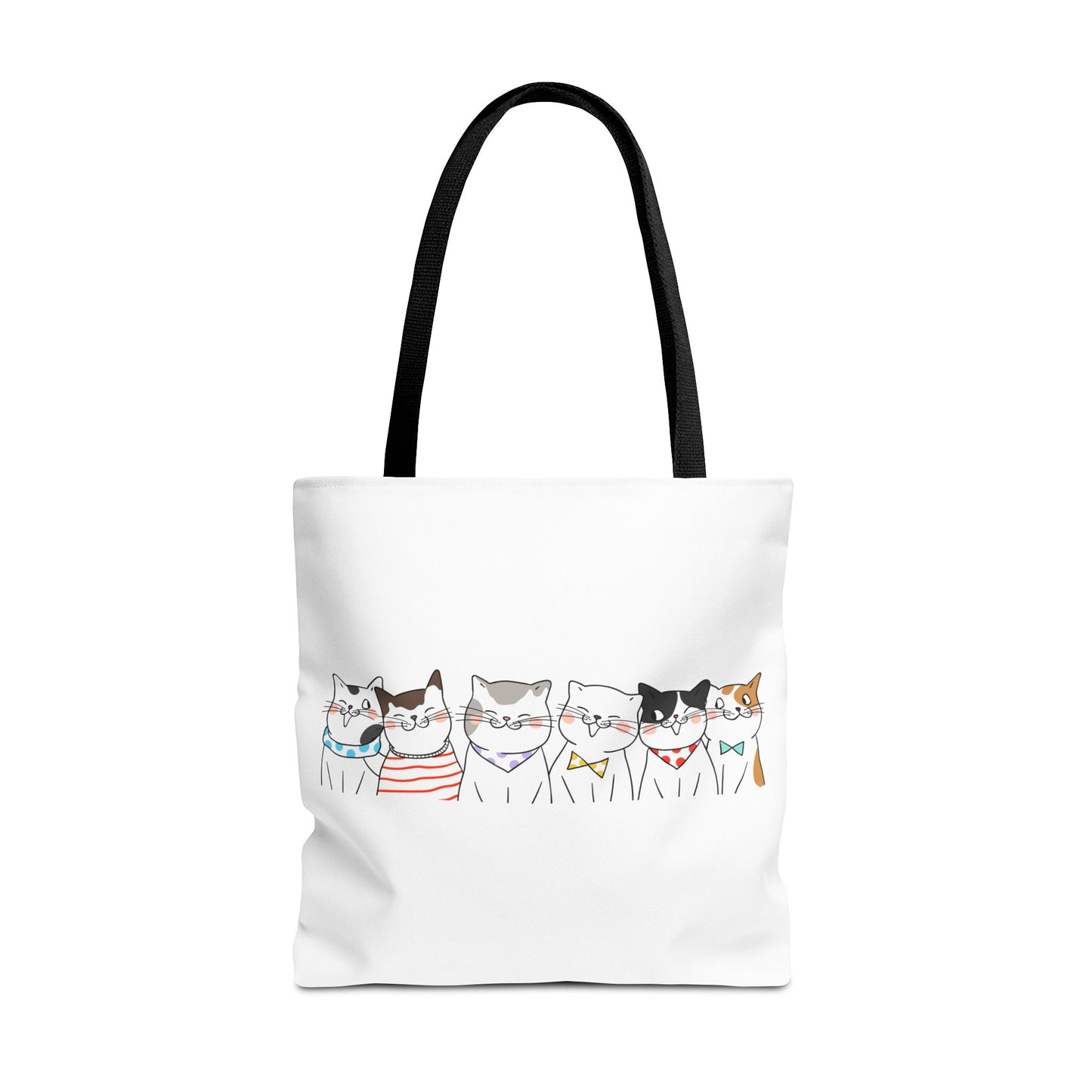 Cat-Themed Tote Bag – Cute Floral Cat Bag, Kawaii Gift for Cat Lovers, Eco-Friendly Canvas Shopping Bag