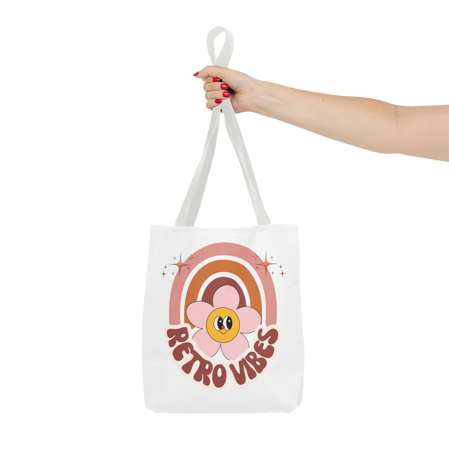 Retro Vibes Tote Bag – Boho Floral Summer Accessory