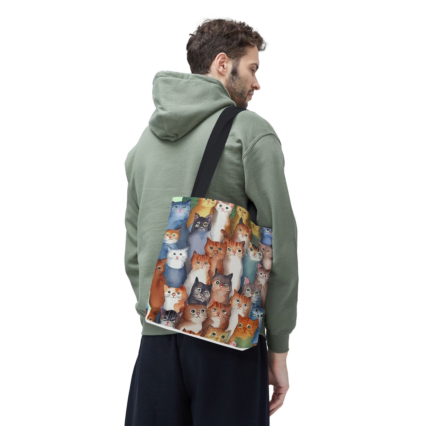 Cat Lovers Tote Bag – All-Over Print with Cute Cat Art, Unique Pet Lover Gift, Stylish Eco-Friendly Shopping Bag