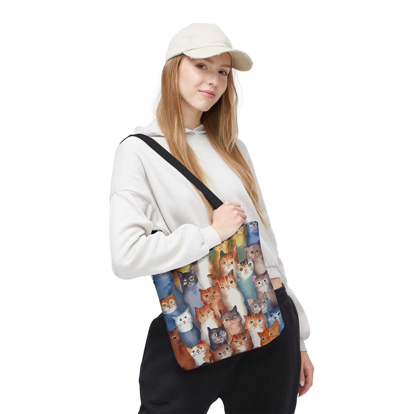 Cat Lovers Tote Bag – All-Over Print with Cute Cat Art, Unique Pet Lover Gift, Stylish Eco-Friendly Shopping Bag