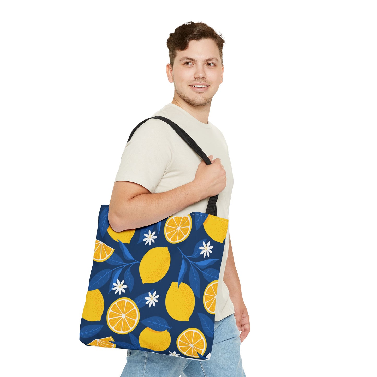Lemon-Pattern Tote Bag – Eco-Friendly Summer Shopping Bag, Beach & Market Tote, Gift for Her