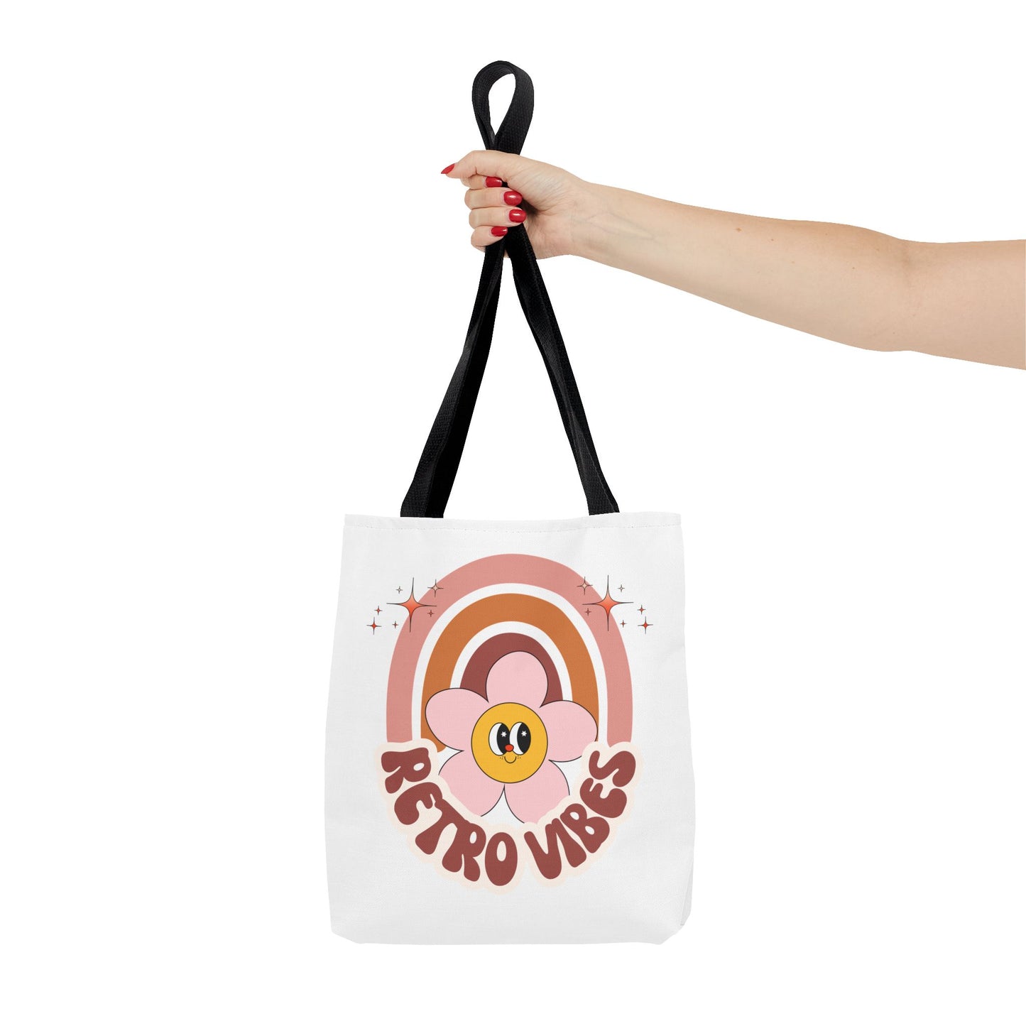 Retro Vibes Tote Bag – Boho Floral Summer Accessory