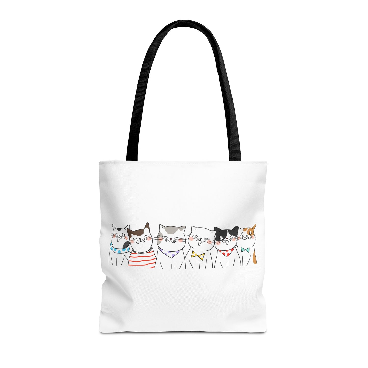 Cat-Themed Tote Bag – Cute Floral Cat Bag, Kawaii Gift for Cat Lovers, Eco-Friendly Canvas Shopping Bag