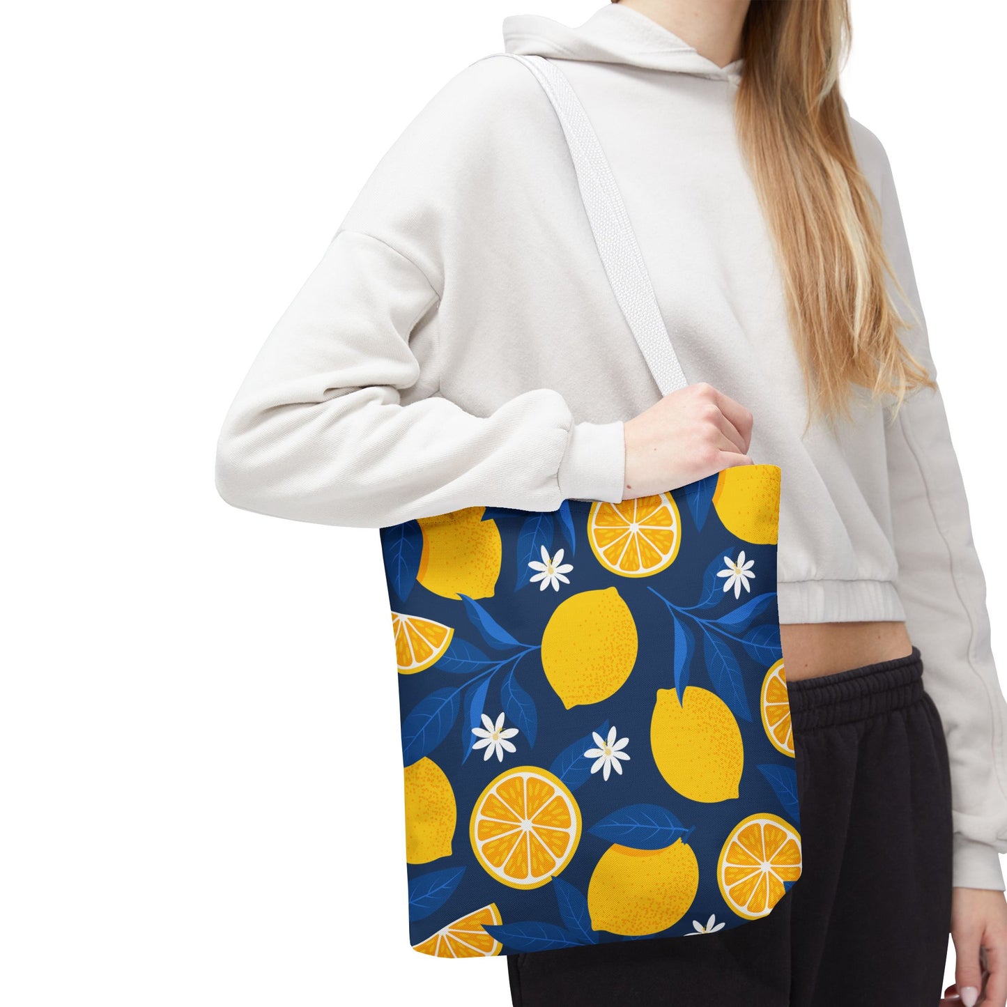Lemon-Pattern Tote Bag – Eco-Friendly Summer Shopping Bag, Beach & Market Tote, Gift for Her
