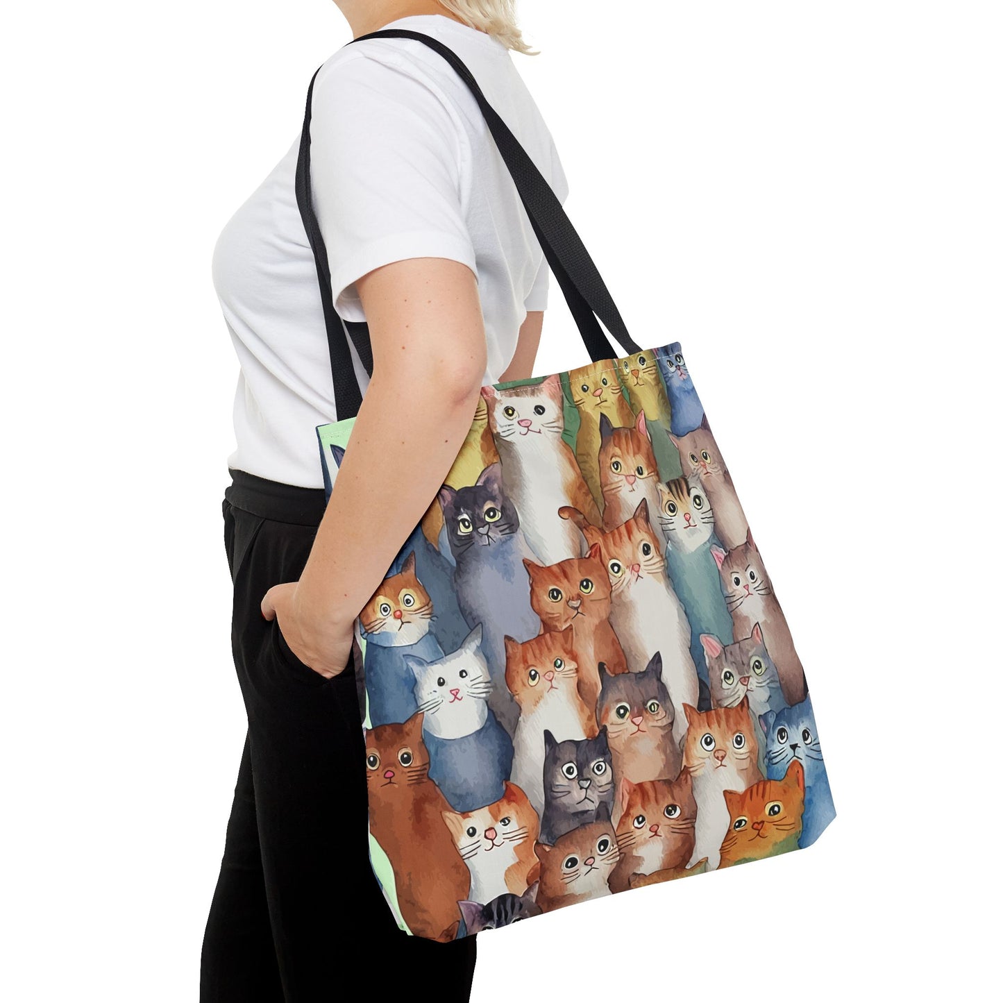 Cat Lovers Tote Bag – All-Over Print with Cute Cat Art, Unique Pet Lover Gift, Stylish Eco-Friendly Shopping Bag