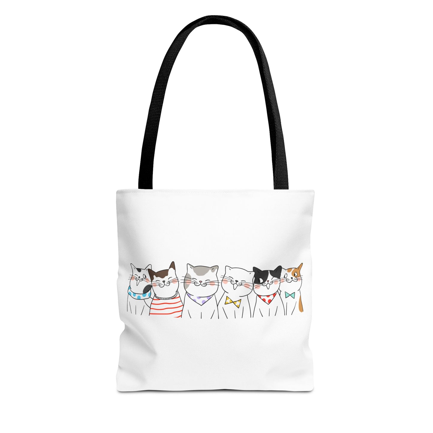 Cat-Themed Tote Bag – Cute Floral Cat Bag, Kawaii Gift for Cat Lovers, Eco-Friendly Canvas Shopping Bag