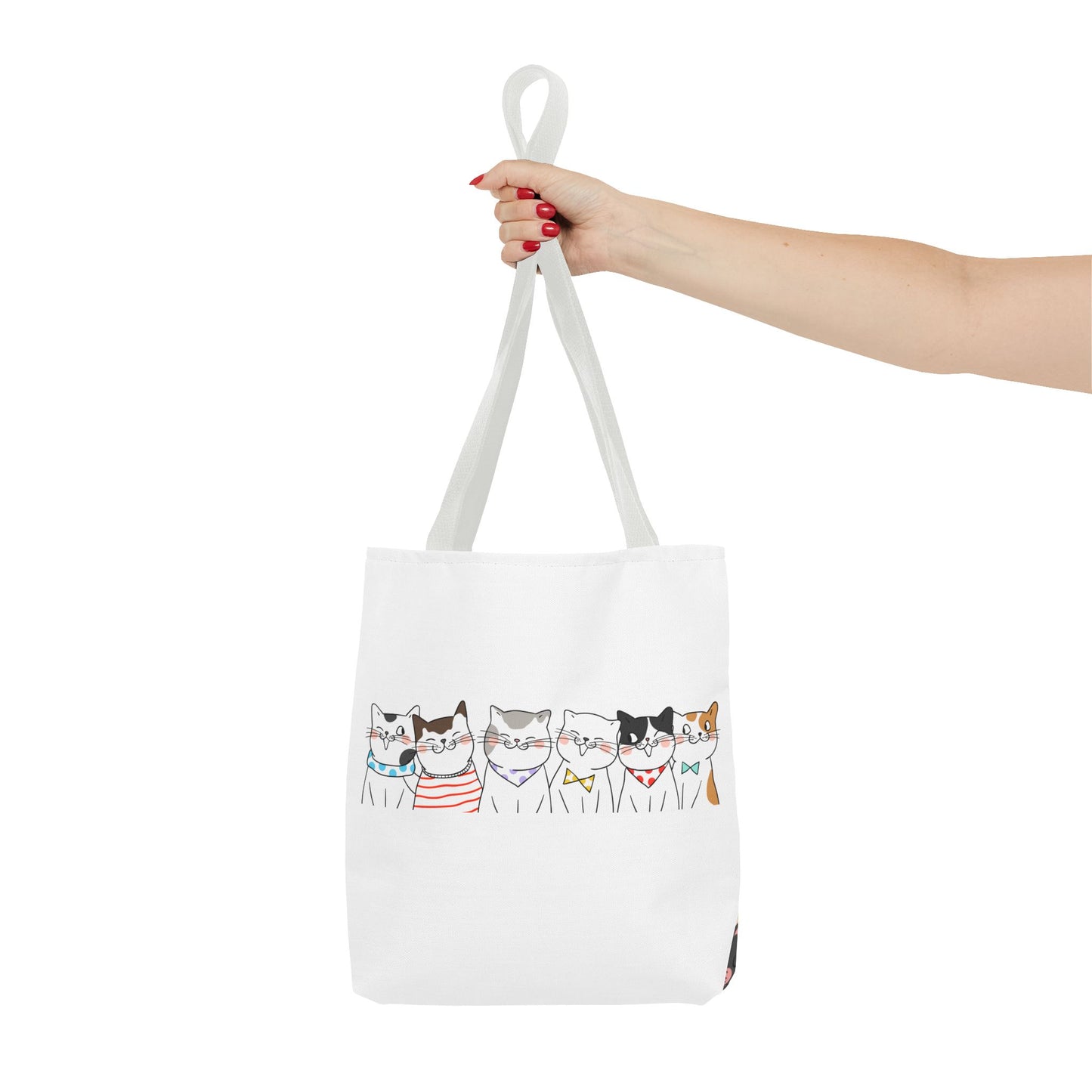 Cat-Themed Tote Bag – Cute Floral Cat Bag, Kawaii Gift for Cat Lovers, Eco-Friendly Canvas Shopping Bag
