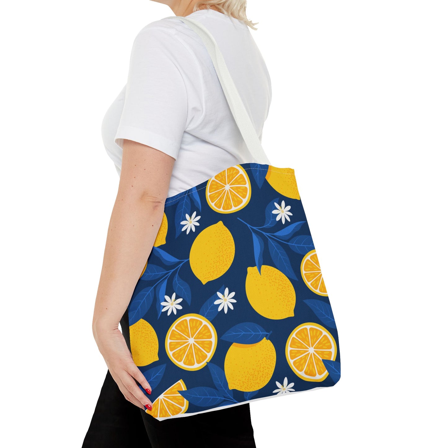 Lemon-Pattern Tote Bag – Eco-Friendly Summer Shopping Bag, Beach & Market Tote, Gift for Her