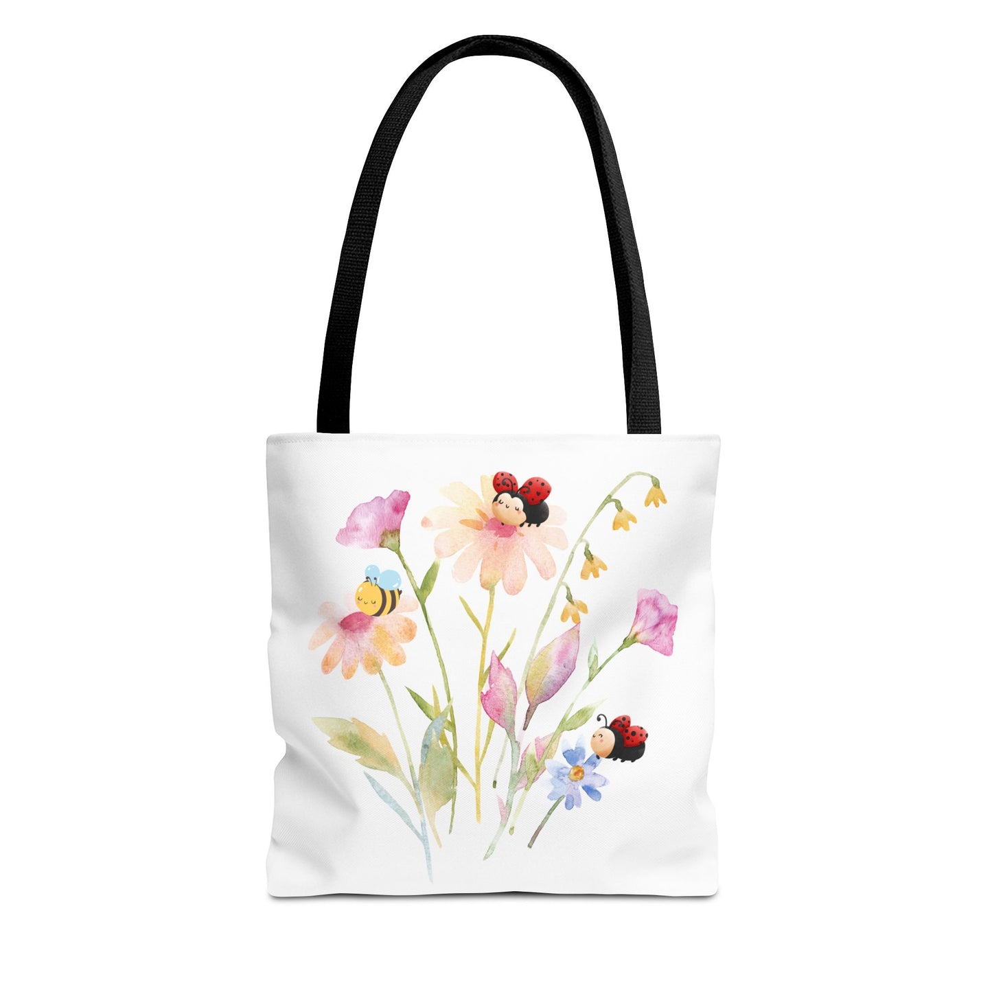 Floral Tote Bag with Bees – Eco-Friendly Reusable Grocery Gift