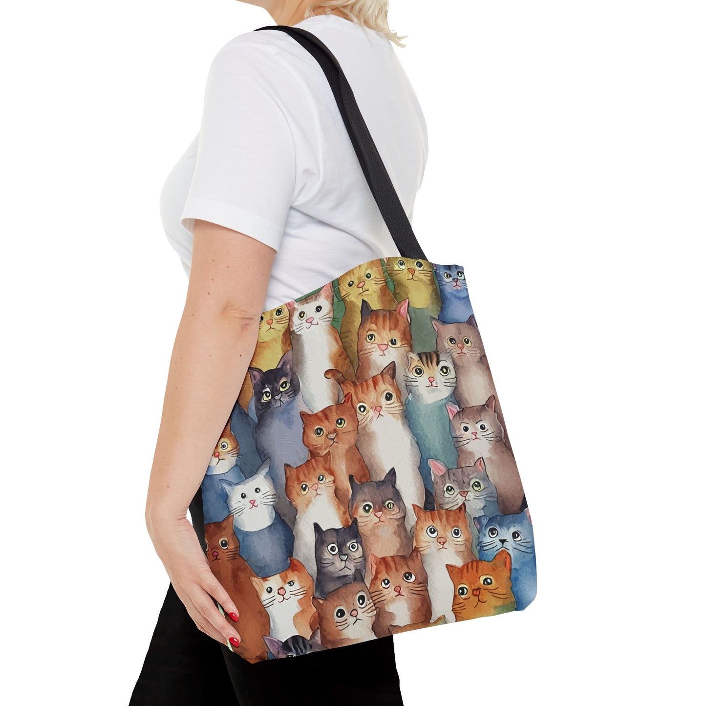 Cat Lovers Tote Bag – All-Over Print with Cute Cat Art, Unique Pet Lover Gift, Stylish Eco-Friendly Shopping Bag