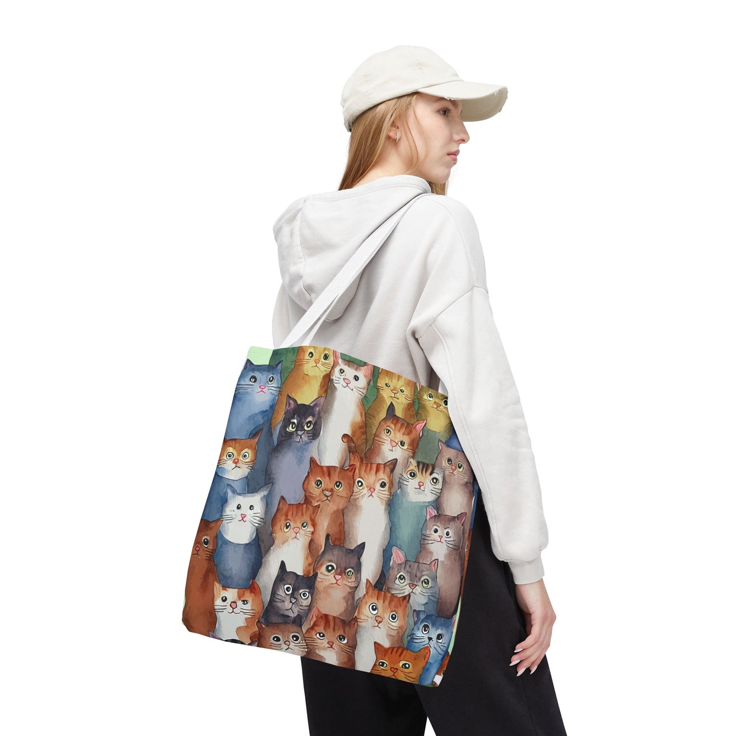 Cat Lovers Tote Bag – All-Over Print with Cute Cat Art, Unique Pet Lover Gift, Stylish Eco-Friendly Shopping Bag