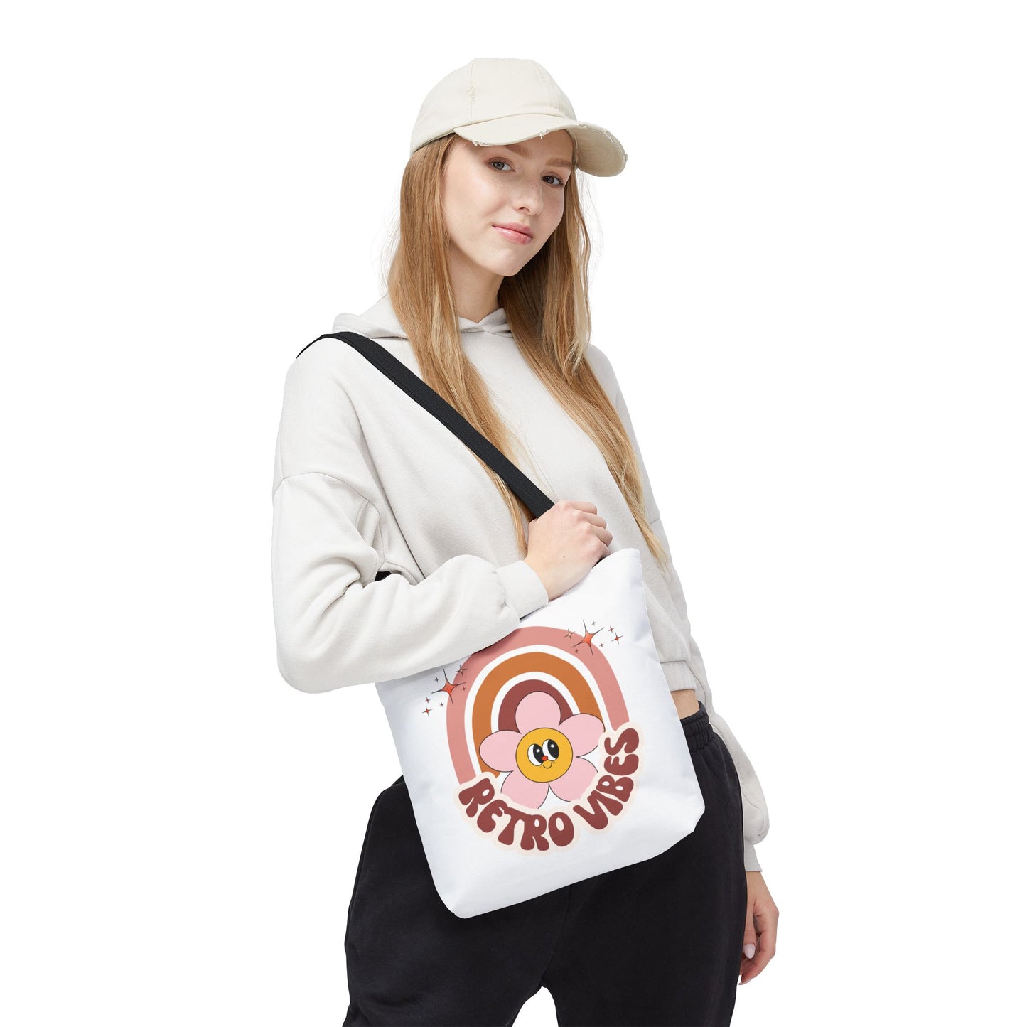 Retro Vibes Tote Bag – Boho Floral Summer Accessory