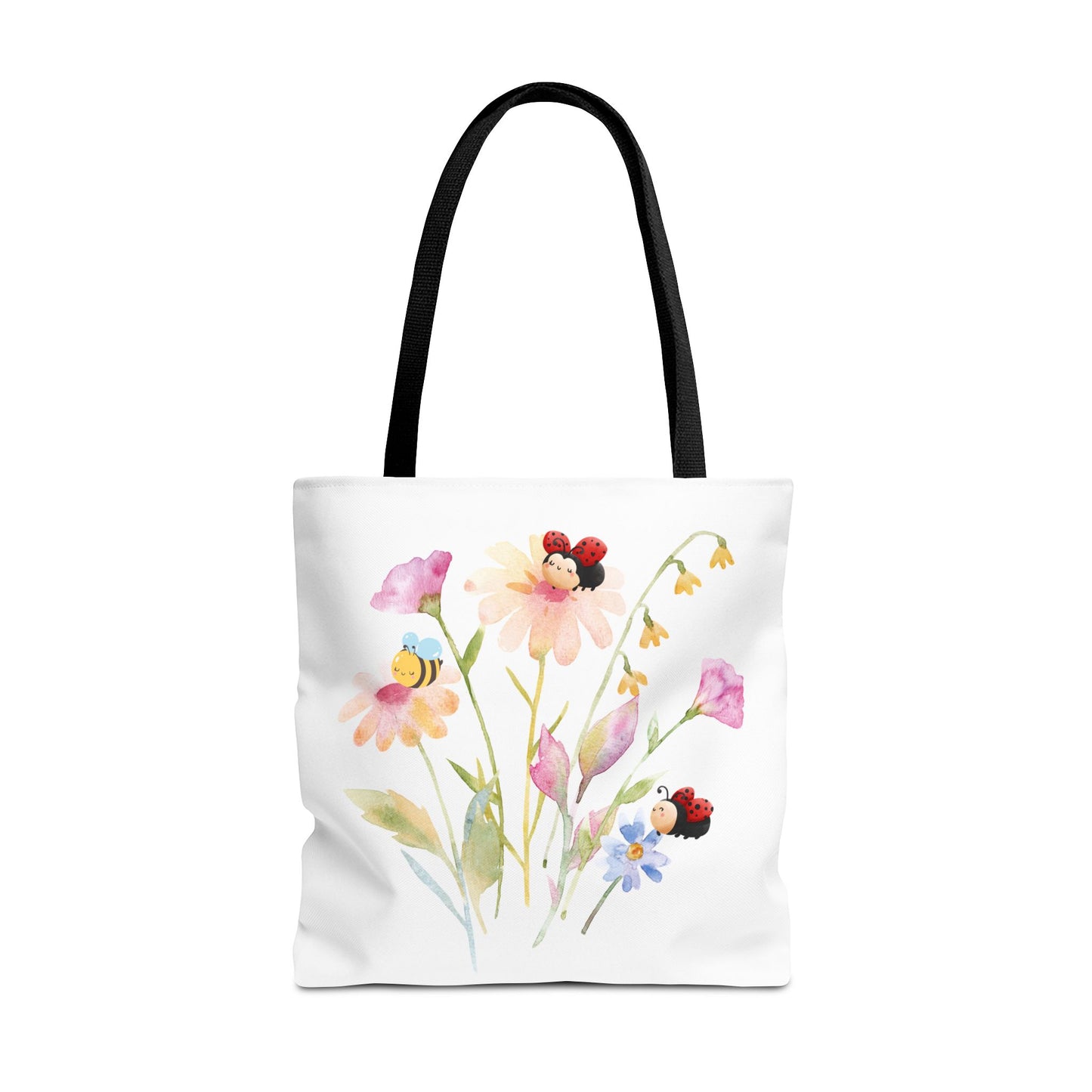 Floral Tote Bag with Bees – Eco-Friendly Reusable Grocery Gift