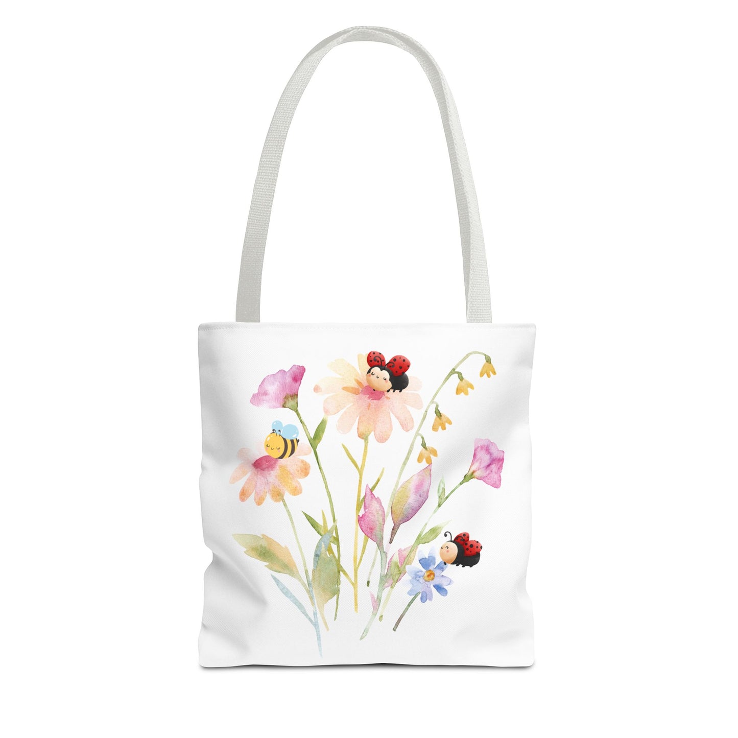 Floral Tote Bag with Bees – Eco-Friendly Reusable Grocery Gift