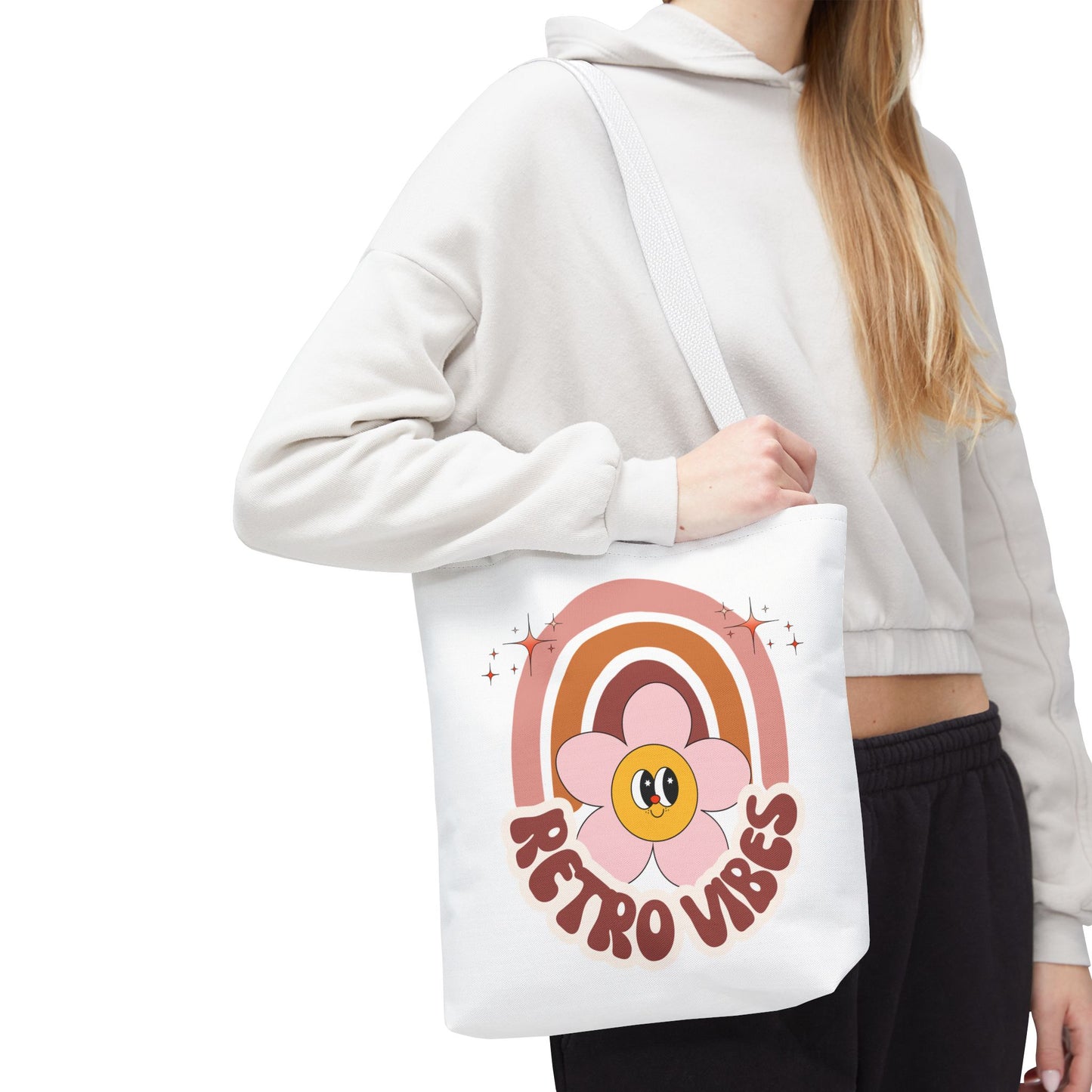 Retro Vibes Tote Bag – Boho Floral Summer Accessory
