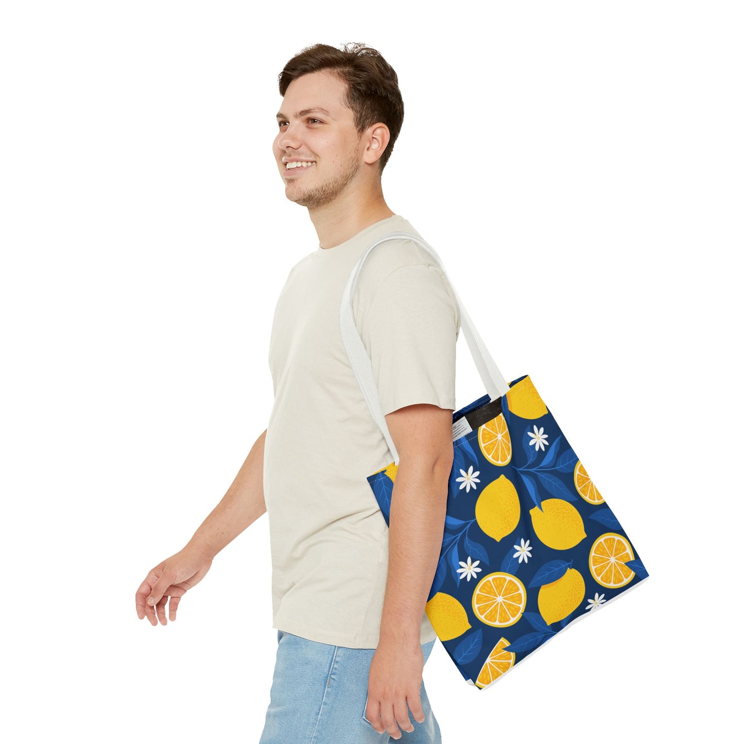 Lemon-Pattern Tote Bag – Eco-Friendly Summer Shopping Bag, Beach & Market Tote, Gift for Her