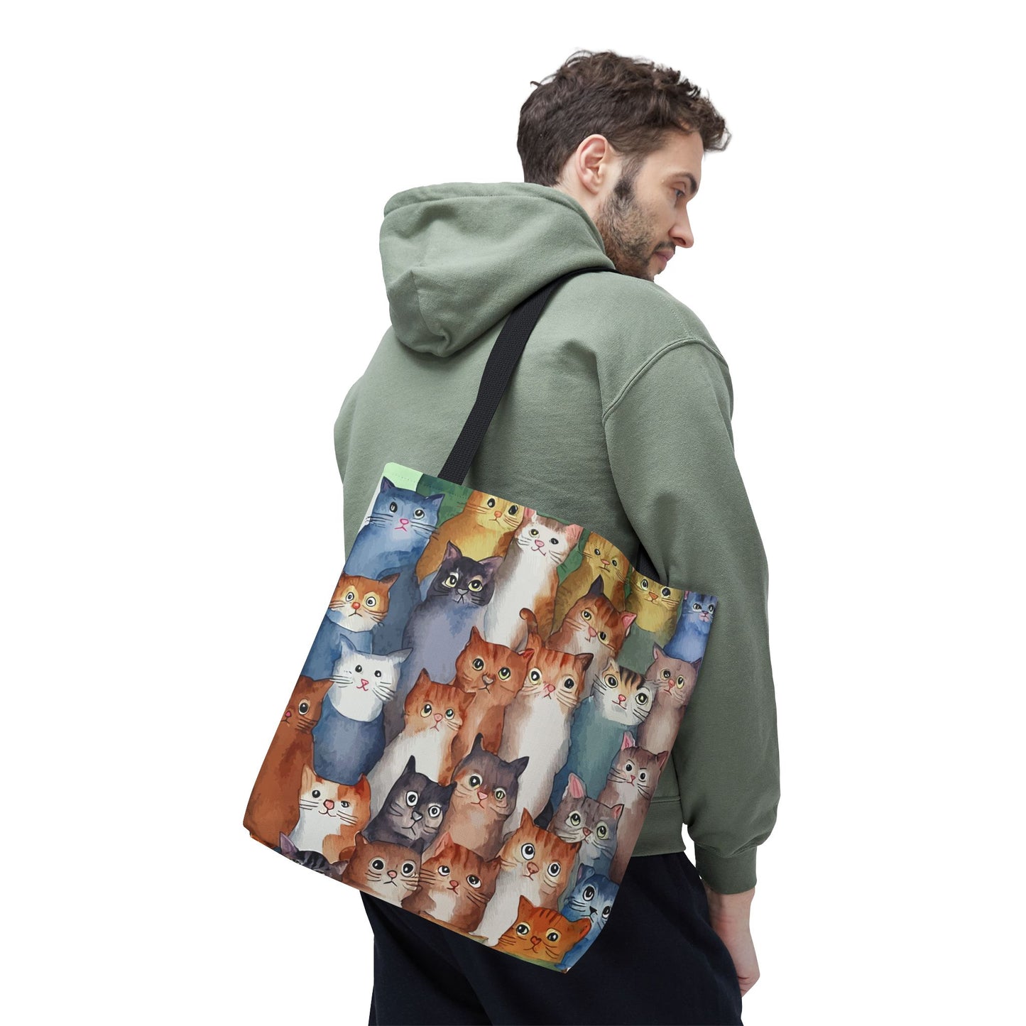 Cat Lovers Tote Bag – All-Over Print with Cute Cat Art, Unique Pet Lover Gift, Stylish Eco-Friendly Shopping Bag