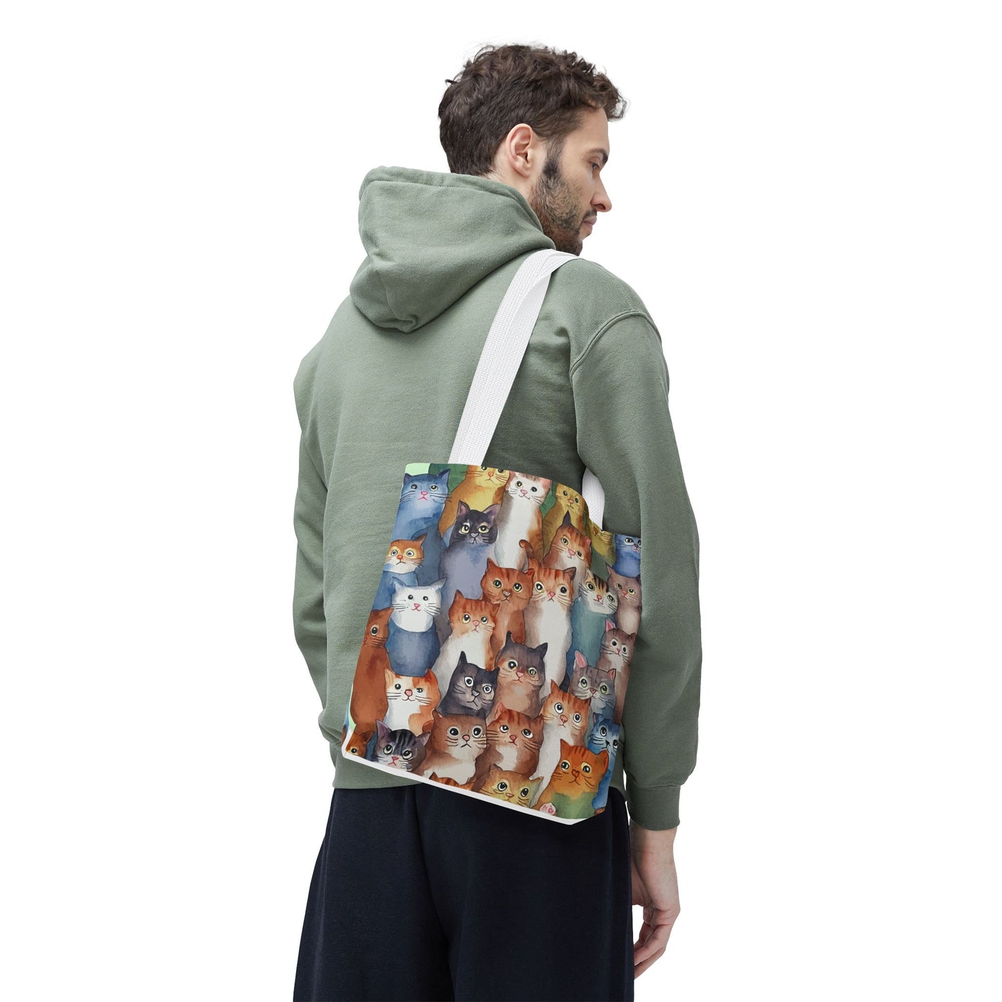 Cat Lovers Tote Bag – All-Over Print with Cute Cat Art, Unique Pet Lover Gift, Stylish Eco-Friendly Shopping Bag