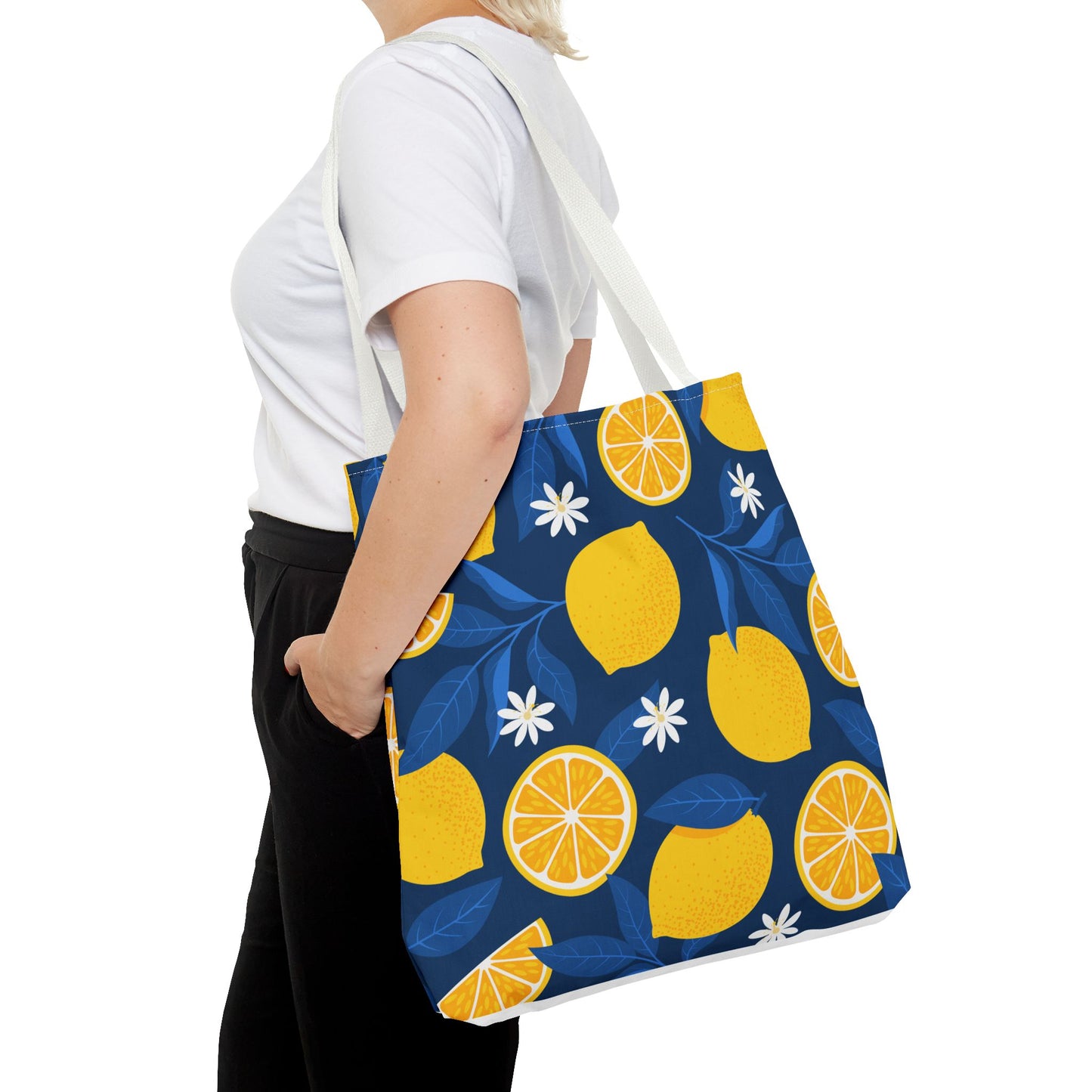 Lemon-Pattern Tote Bag – Eco-Friendly Summer Shopping Bag, Beach & Market Tote, Gift for Her