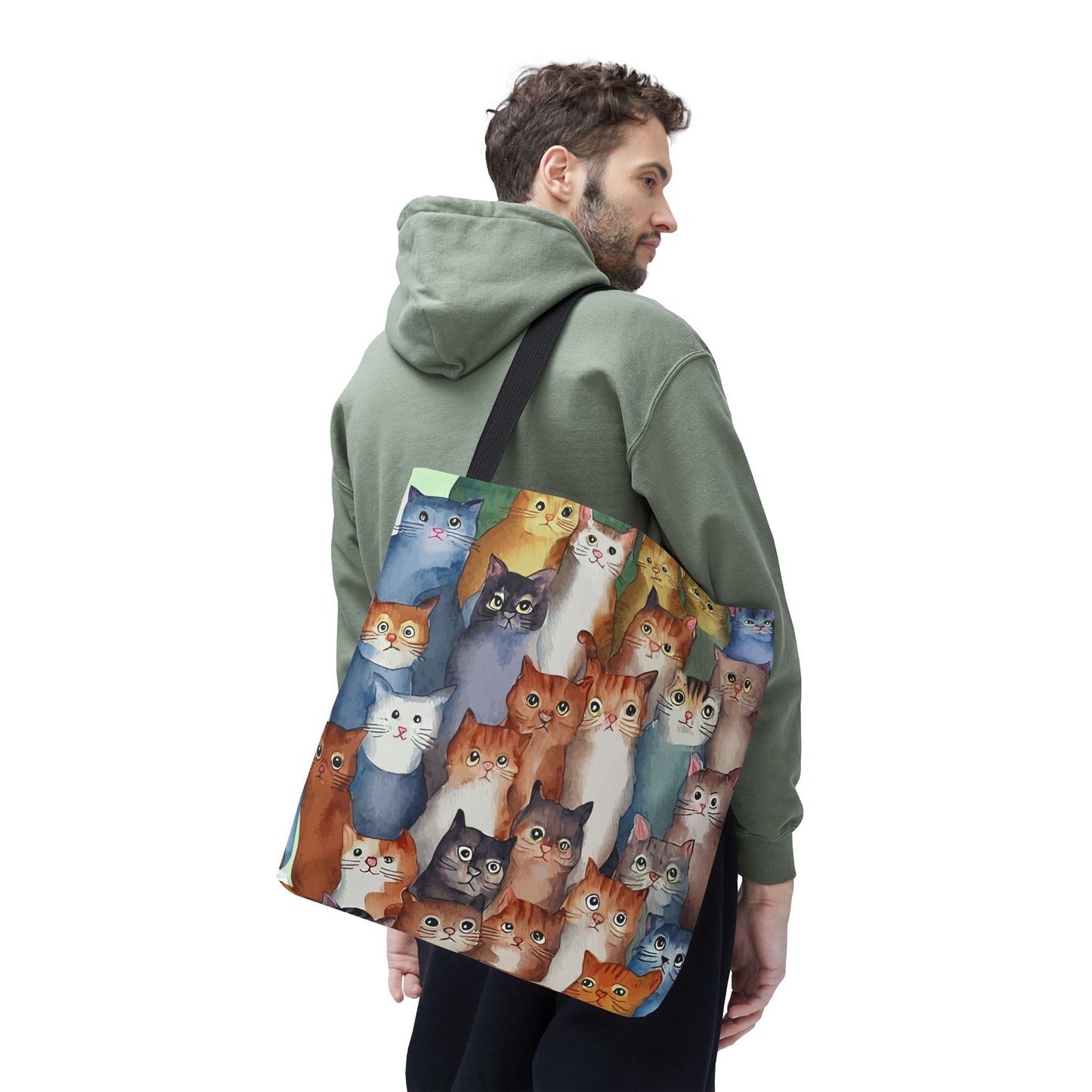 Cat Lovers Tote Bag – All-Over Print with Cute Cat Art, Unique Pet Lover Gift, Stylish Eco-Friendly Shopping Bag