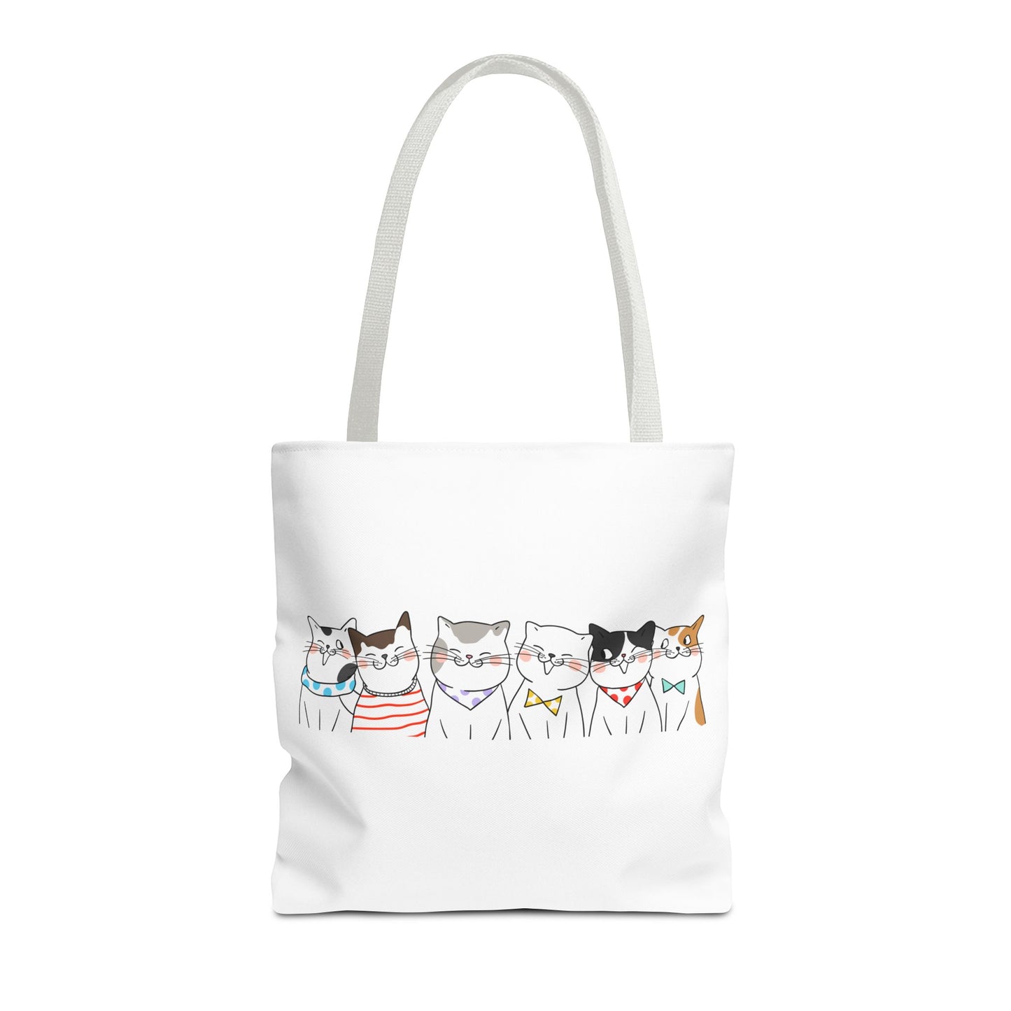 Cat-Themed Tote Bag – Cute Floral Cat Bag, Kawaii Gift for Cat Lovers, Eco-Friendly Canvas Shopping Bag