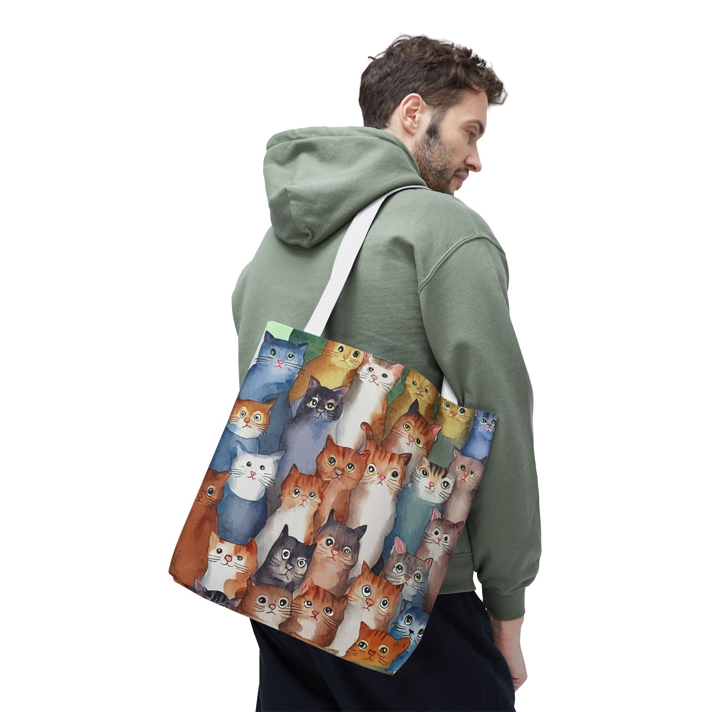 Cat Lovers Tote Bag – All-Over Print with Cute Cat Art, Unique Pet Lover Gift, Stylish Eco-Friendly Shopping Bag