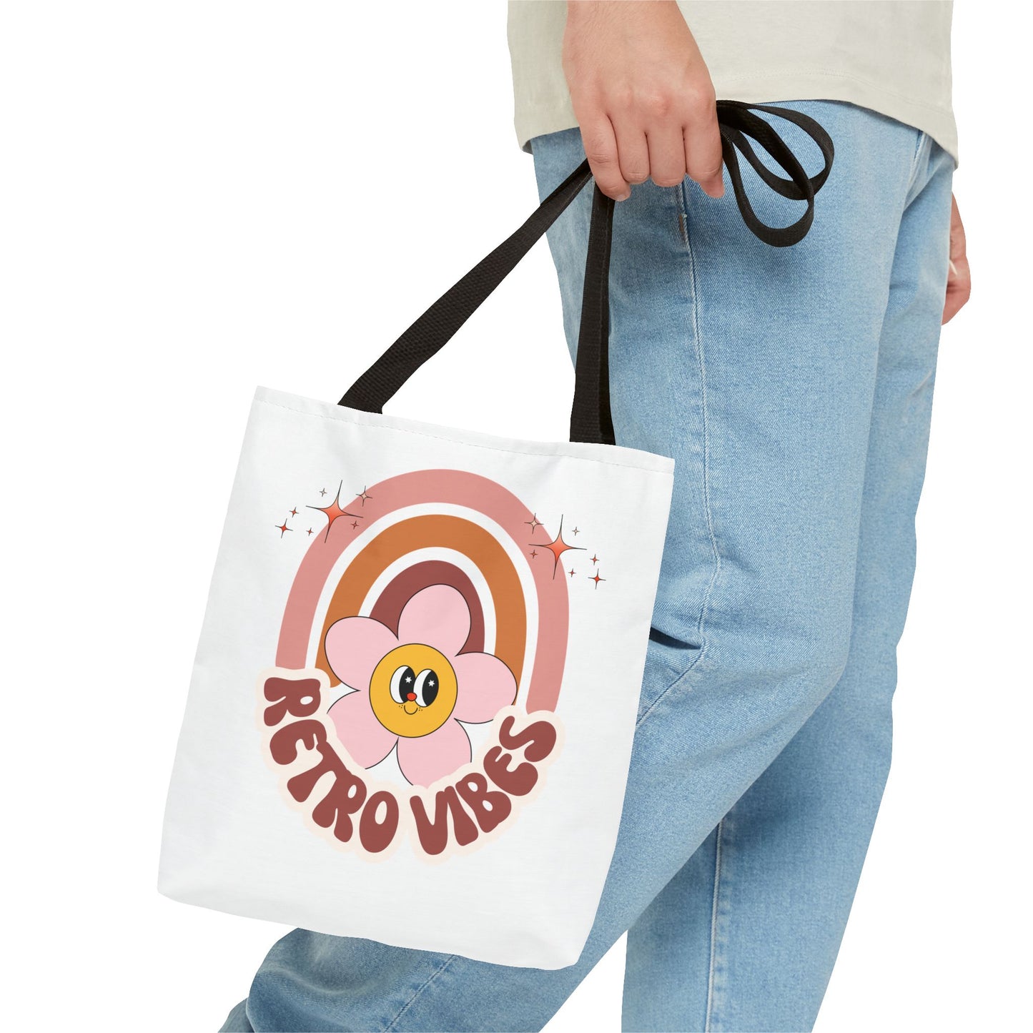 Retro Vibes Tote Bag – Boho Floral Summer Accessory