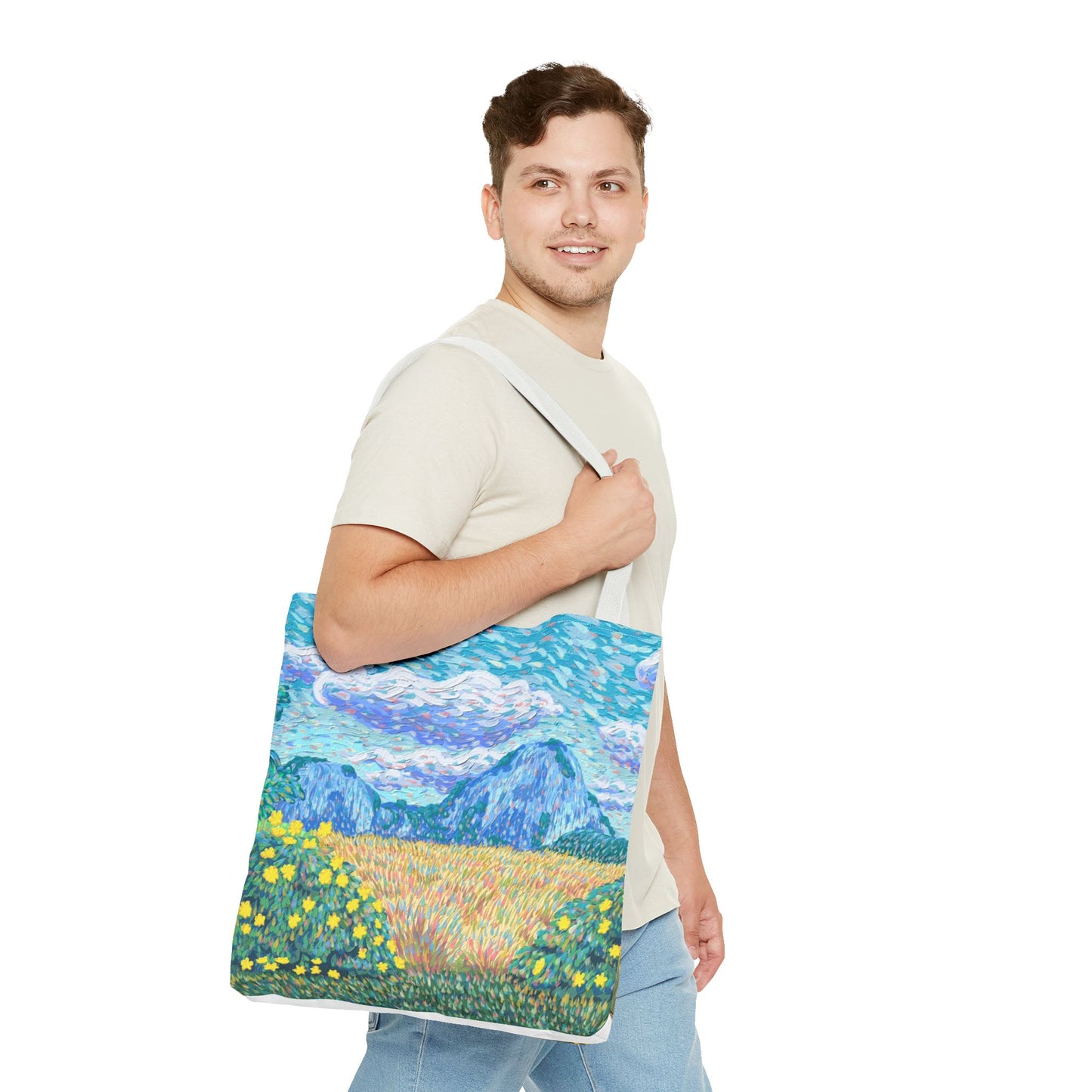 Nature-Inspired Tote Bag – Floral Canvas Shopper, Eco-Friendly Carryall, Unique Gift for Art Lovers, Birthdays & Mother’s Day
