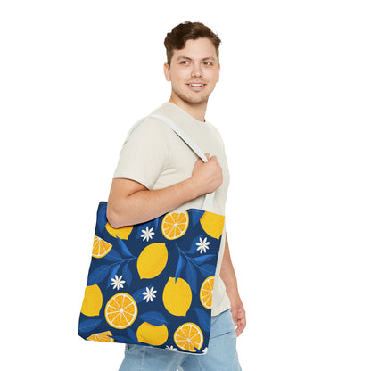 Lemon-Pattern Tote Bag – Eco-Friendly Summer Shopping Bag, Beach & Market Tote, Gift for Her