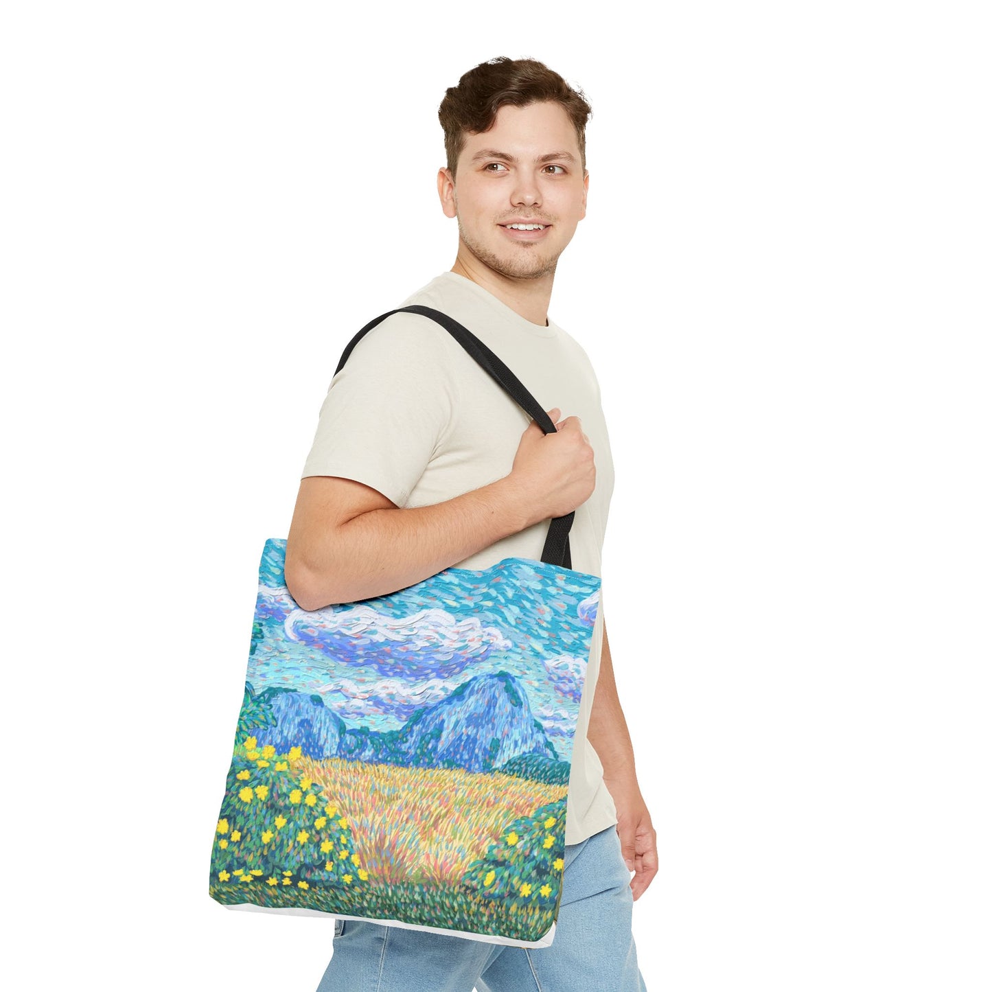 Nature-Inspired Tote Bag – Floral Canvas Shopper, Eco-Friendly Carryall, Unique Gift for Art Lovers, Birthdays & Mother’s Day