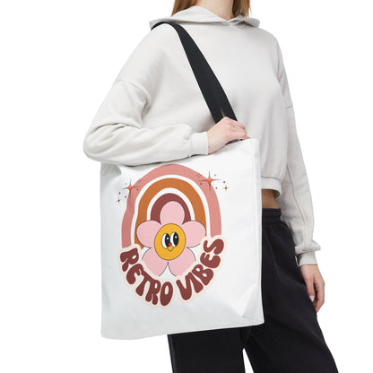 Retro Vibes Tote Bag – Boho Floral Summer Accessory