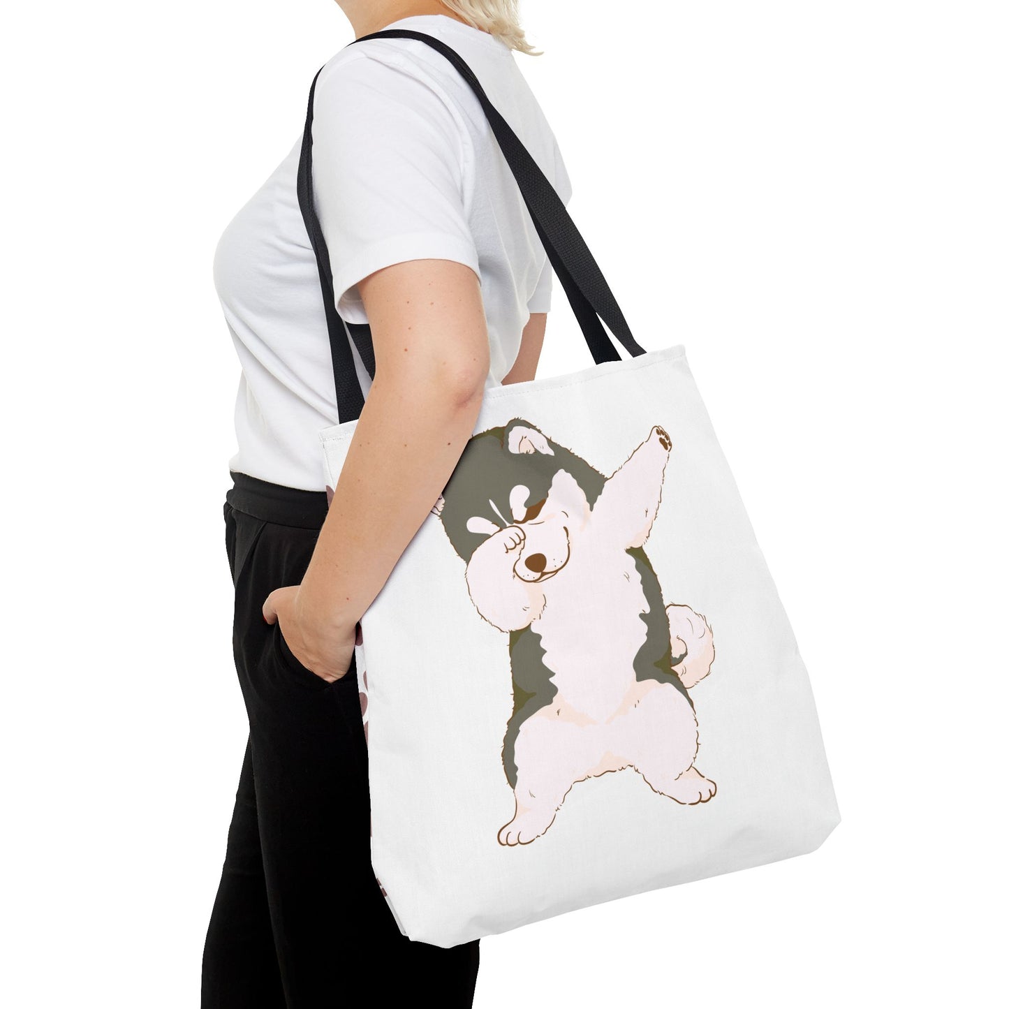Cute Dog Tote Bag – Pet Lover Gift, Animal Print Canvas Shopping Bag, Eco-Friendly Carryall for Dog Owners & Everyday Use