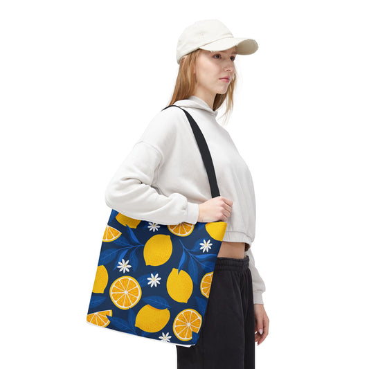 Lemon-Pattern Tote Bag – Eco-Friendly Summer Shopping Bag, Beach & Market Tote, Gift for Her