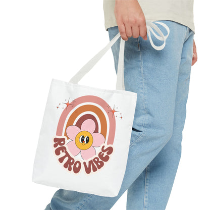 Retro Vibes Tote Bag – Boho Floral Summer Accessory