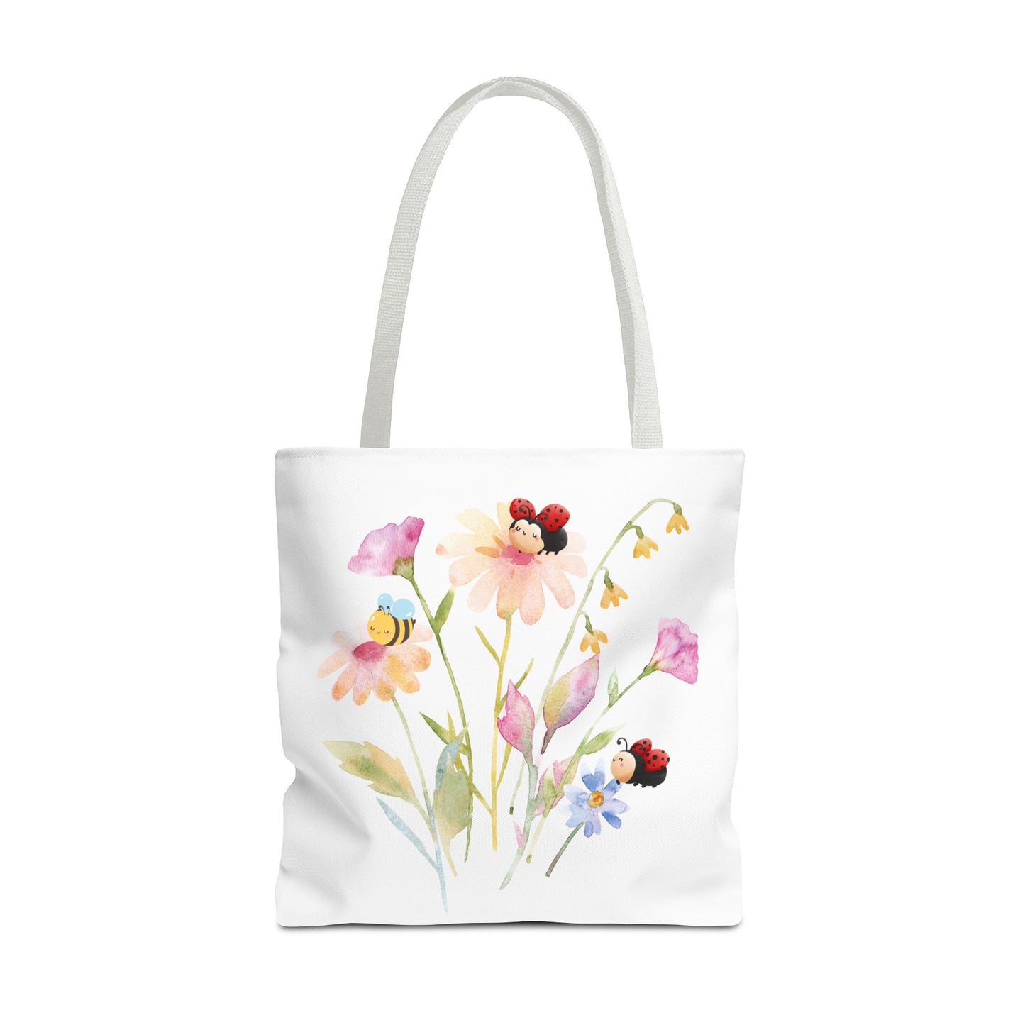 Floral Tote Bag with Bees – Eco-Friendly Reusable Grocery Gift