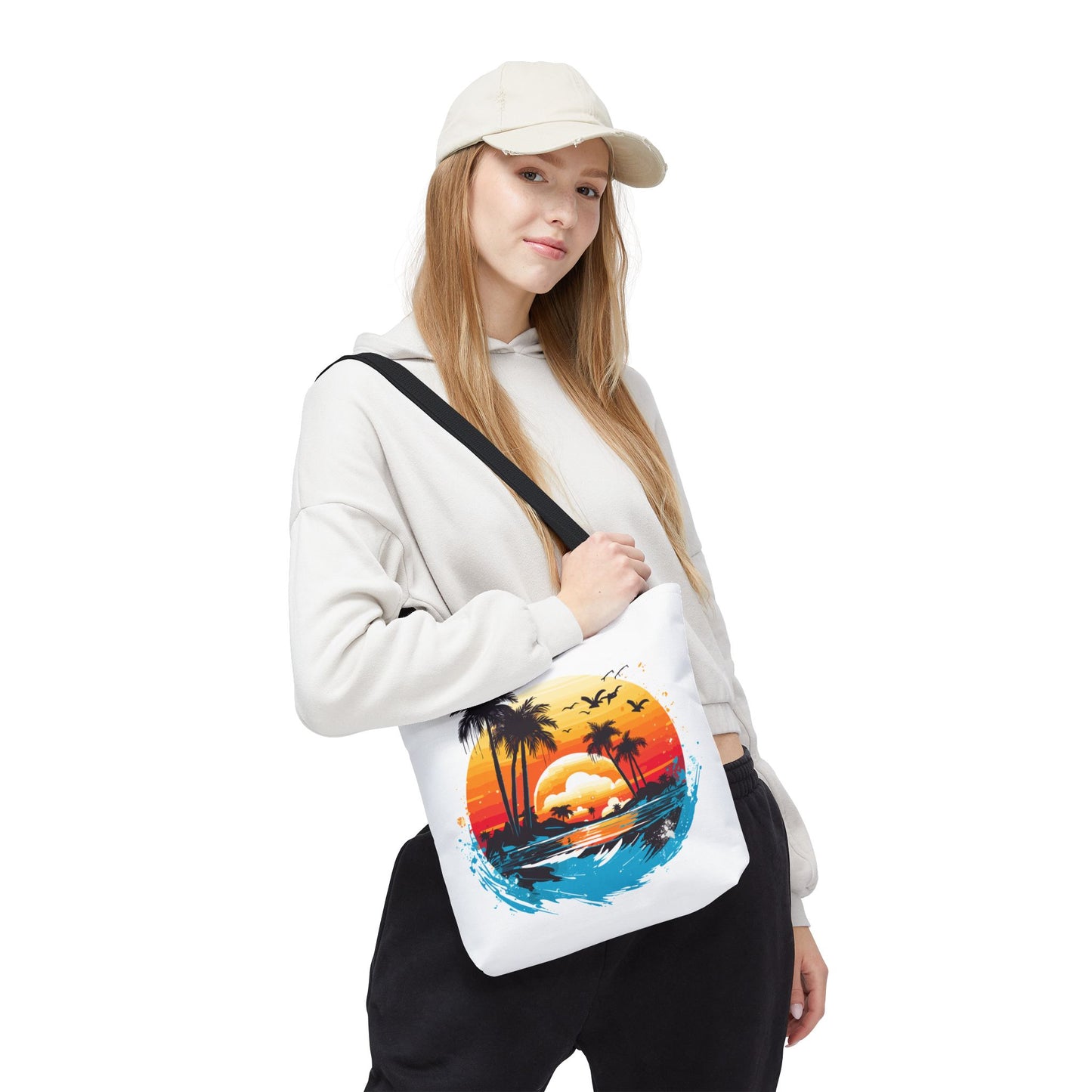 Tropical Sunset Turtle Tote Bag – Eco-Friendly Beach Bag, Stylish Summer Carryall, Perfect Gift for Ocean & Sea Lovers