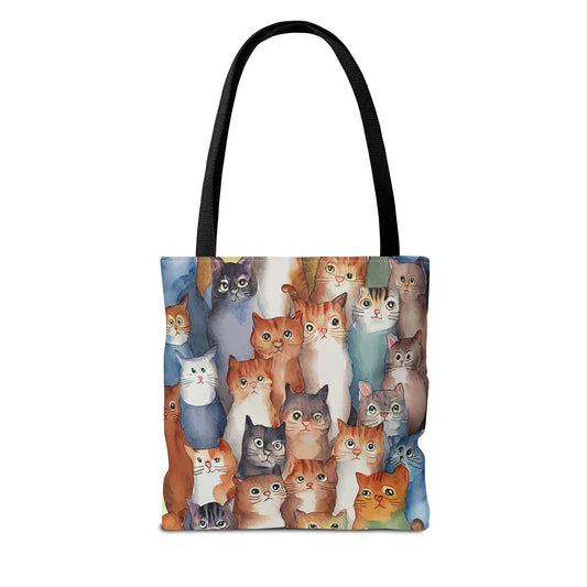 Cat Lovers Tote Bag – All-Over Print with Cute Cat Art, Unique Pet Lover Gift, Stylish Eco-Friendly Shopping Bag