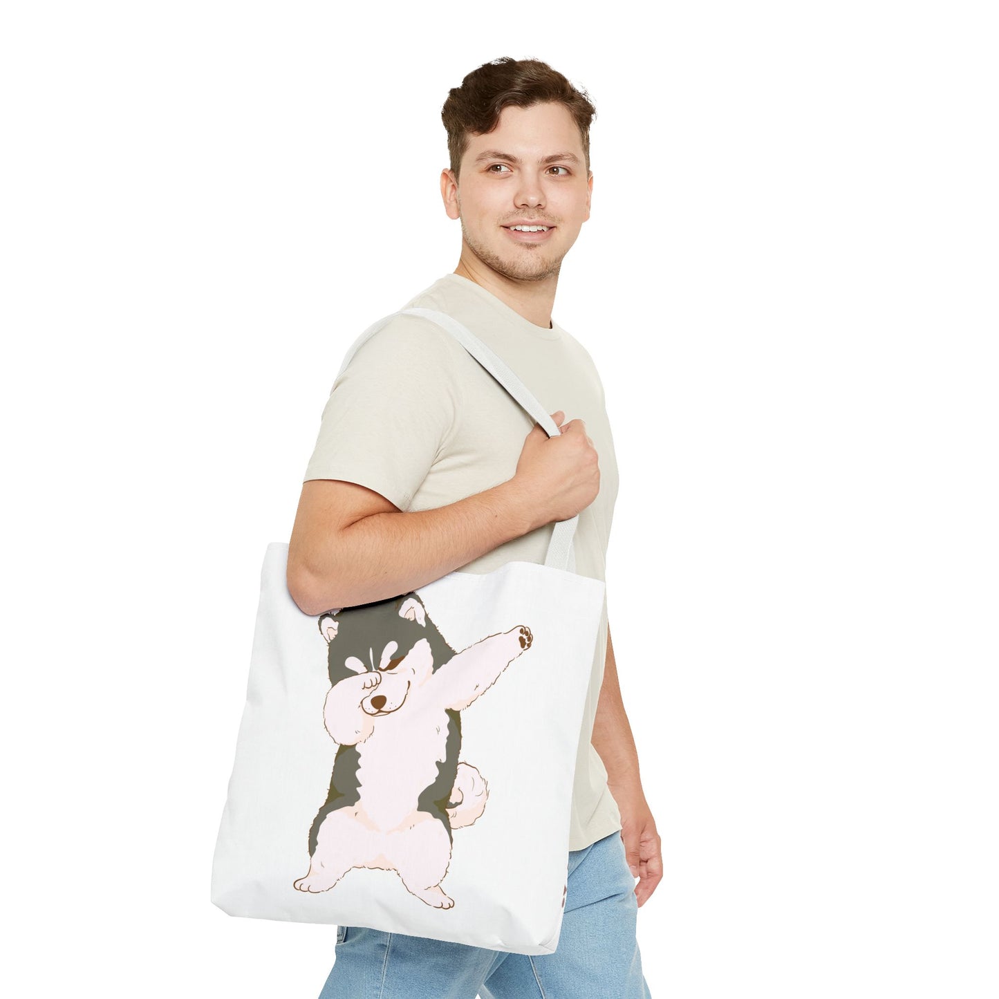 Cute Dog Tote Bag – Pet Lover Gift, Animal Print Canvas Shopping Bag, Eco-Friendly Carryall for Dog Owners & Everyday Use