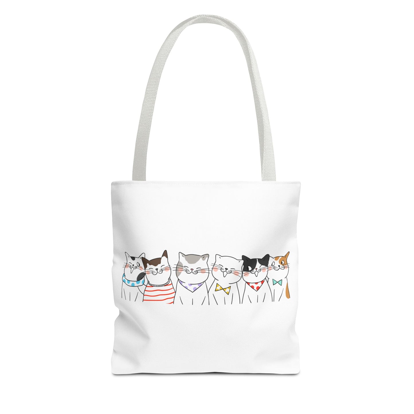 Cat-Themed Tote Bag – Cute Floral Cat Bag, Kawaii Gift for Cat Lovers, Eco-Friendly Canvas Shopping Bag