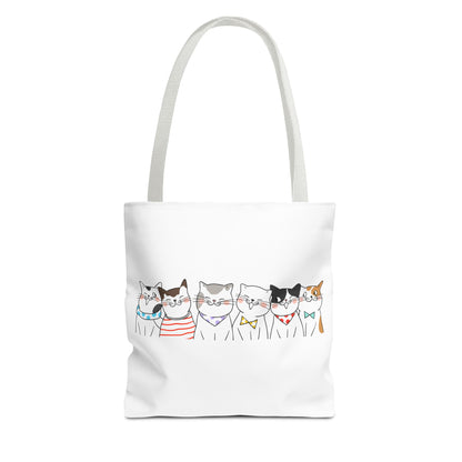 Cat-Themed Tote Bag – Cute Floral Cat Bag, Kawaii Gift for Cat Lovers, Eco-Friendly Canvas Shopping Bag