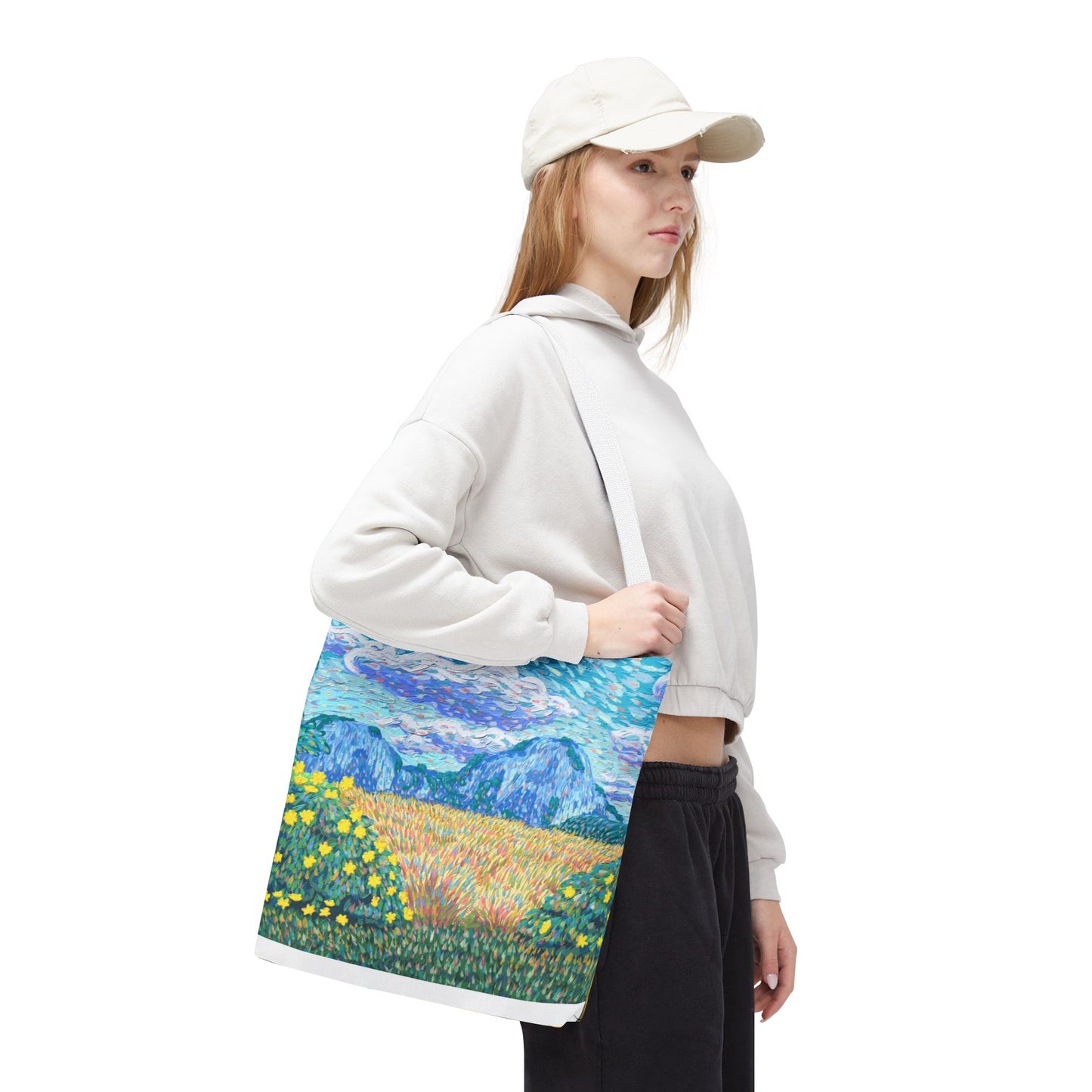 Nature-Inspired Tote Bag – Floral Canvas Shopper, Eco-Friendly Carryall, Unique Gift for Art Lovers, Birthdays & Mother’s Day