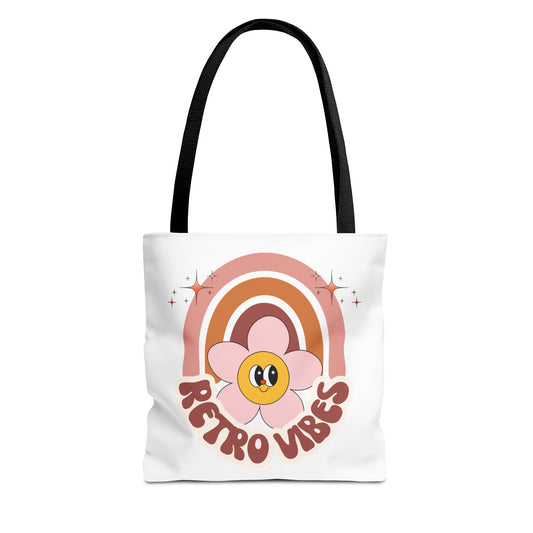 Retro Vibes Tote Bag – Boho Floral Summer Accessory
