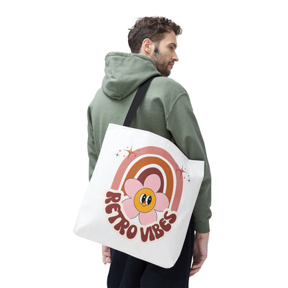 Retro Vibes Tote Bag – Boho Floral Summer Accessory
